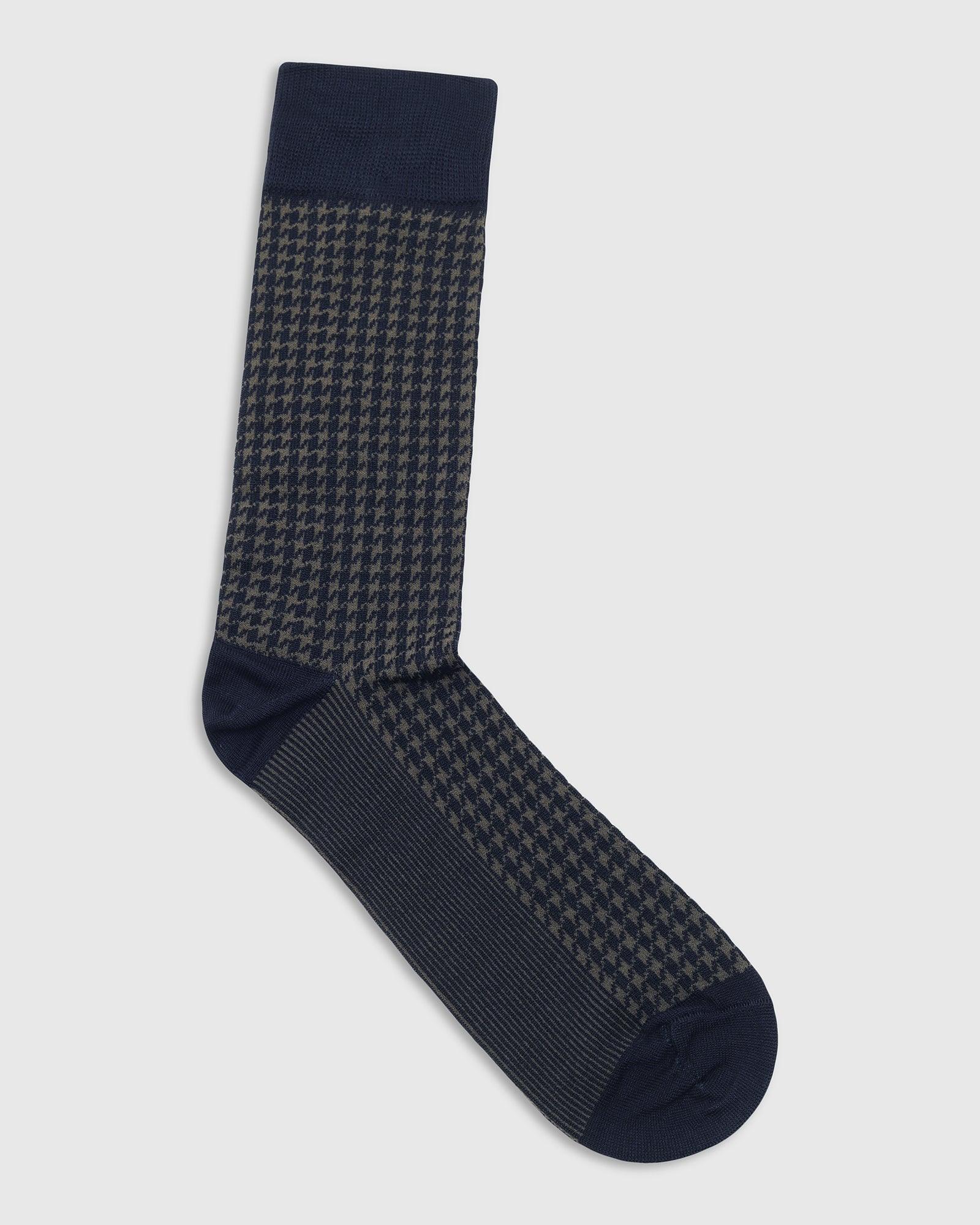 Cotton Deep Navy Knitted Socks - Tesla