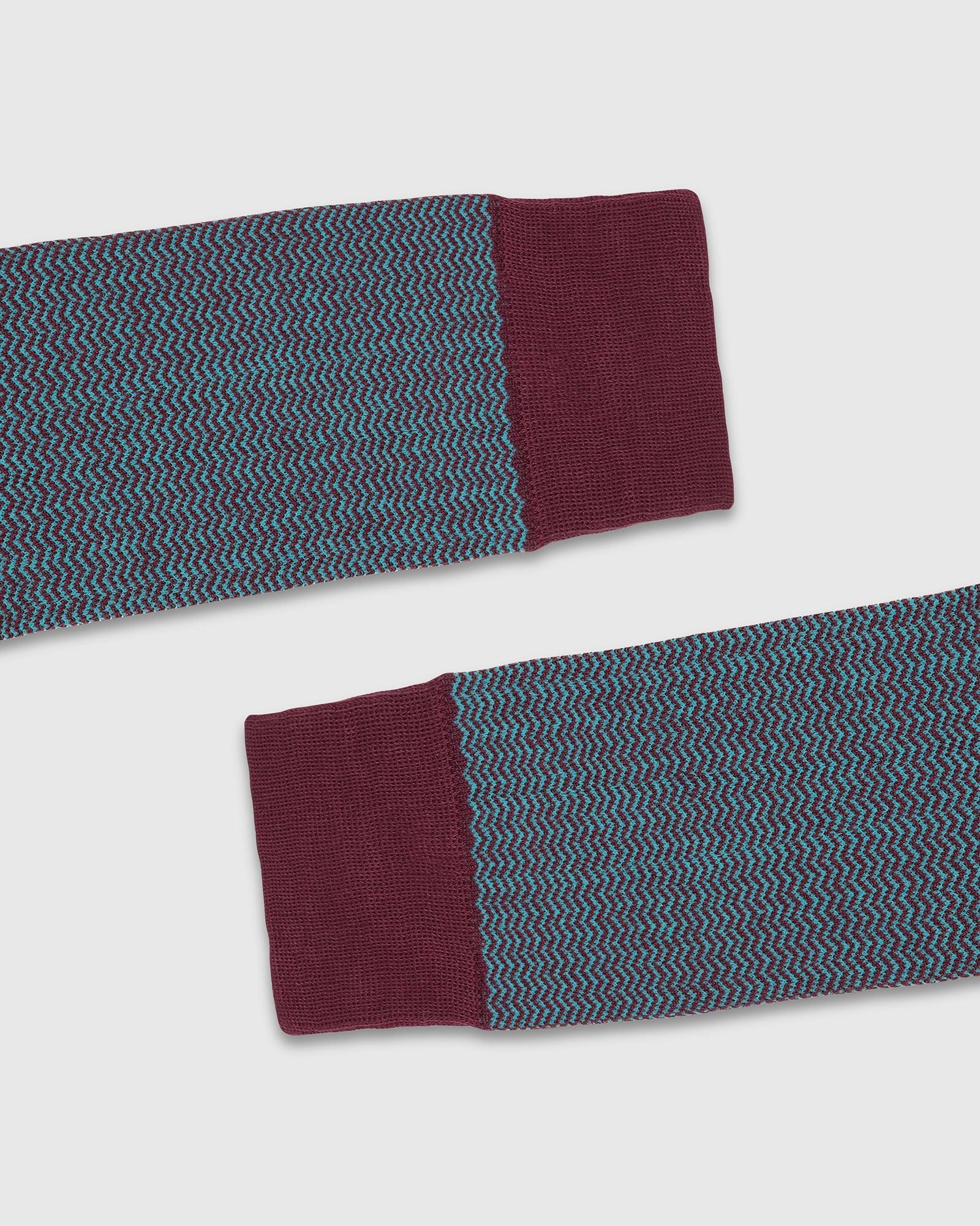 Cotton Dark Wine Knitted Socks - Tusken