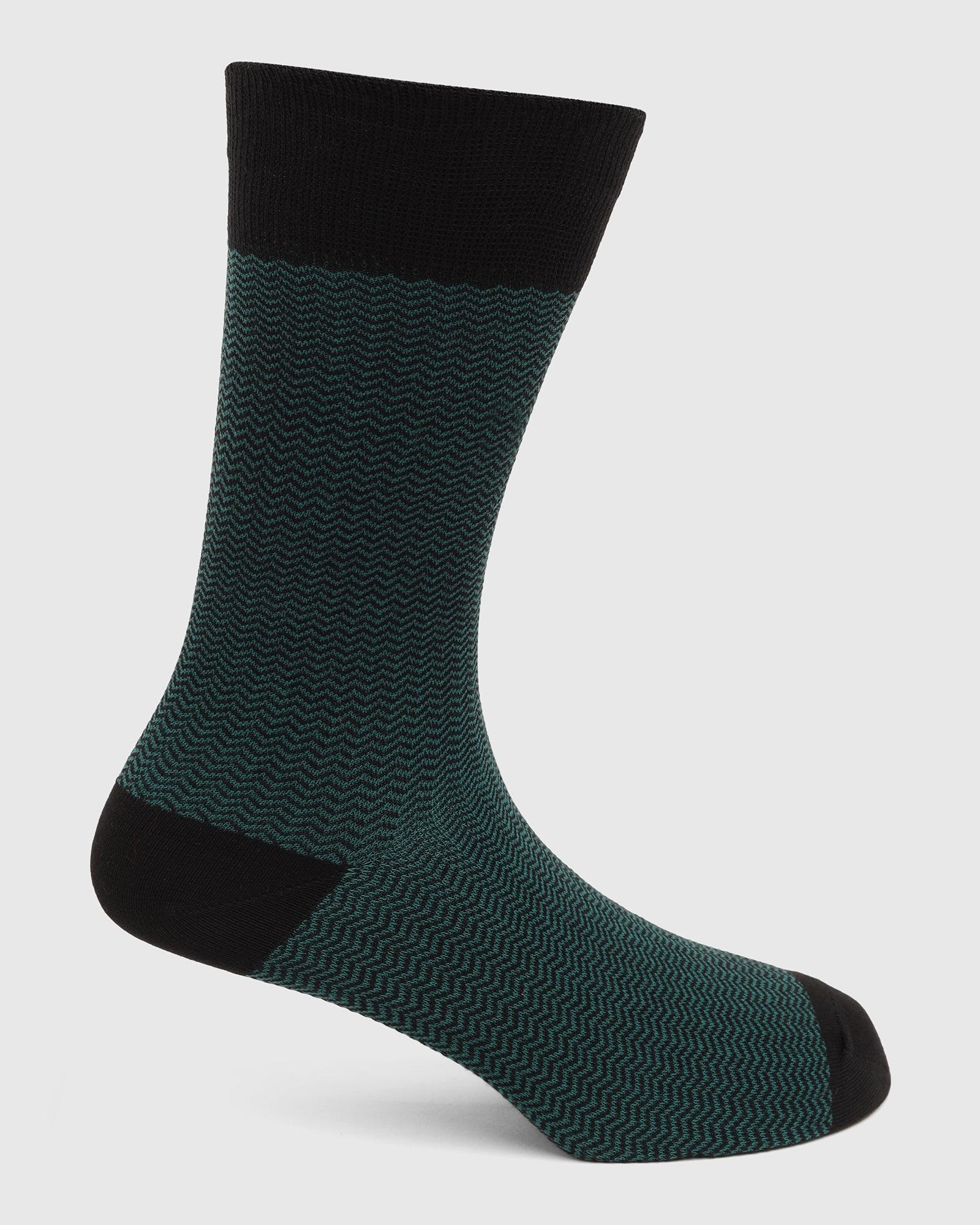 Cotton Green Knitted Socks - Tusken
