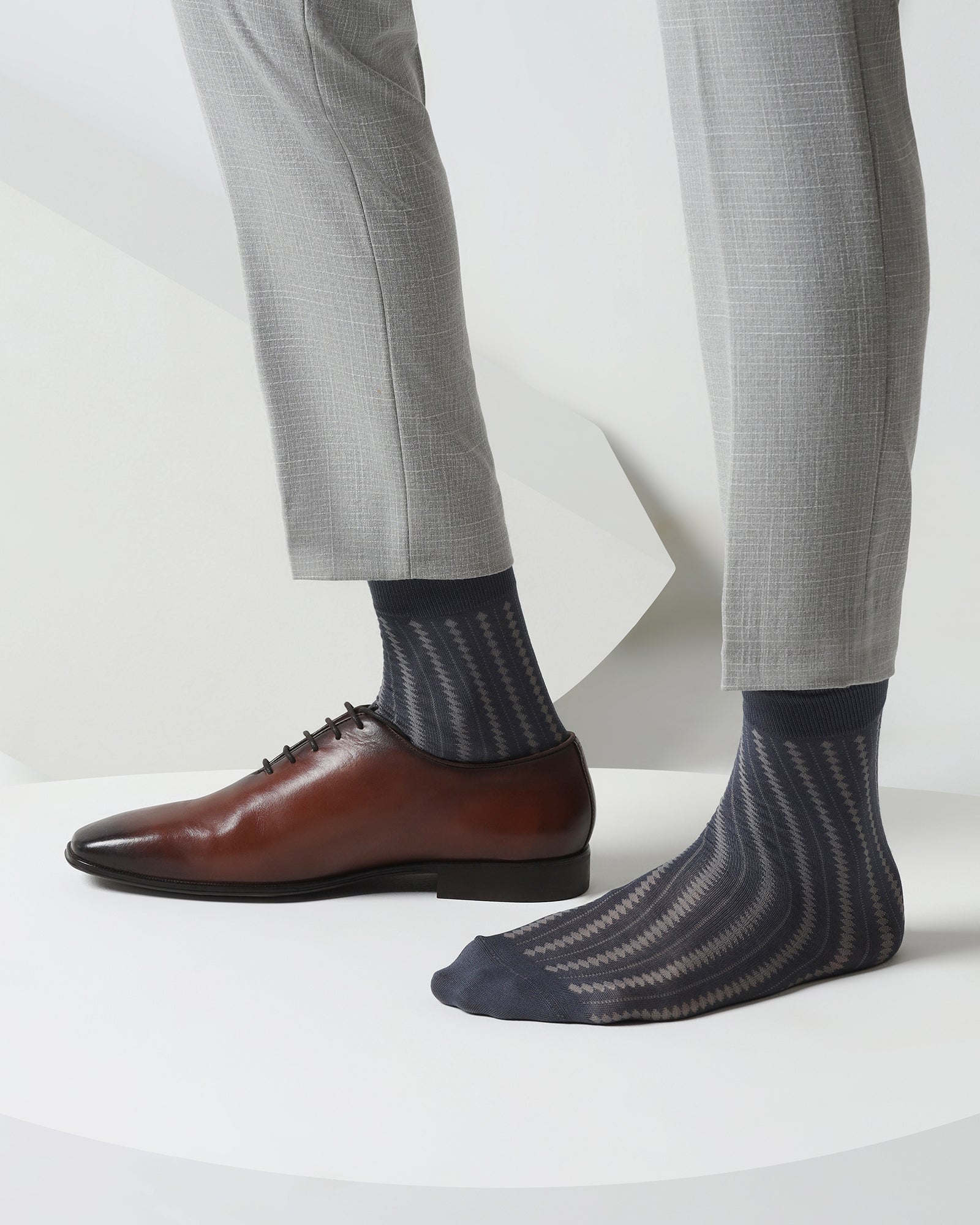 Cotton Grey Knitted Socks - Vail