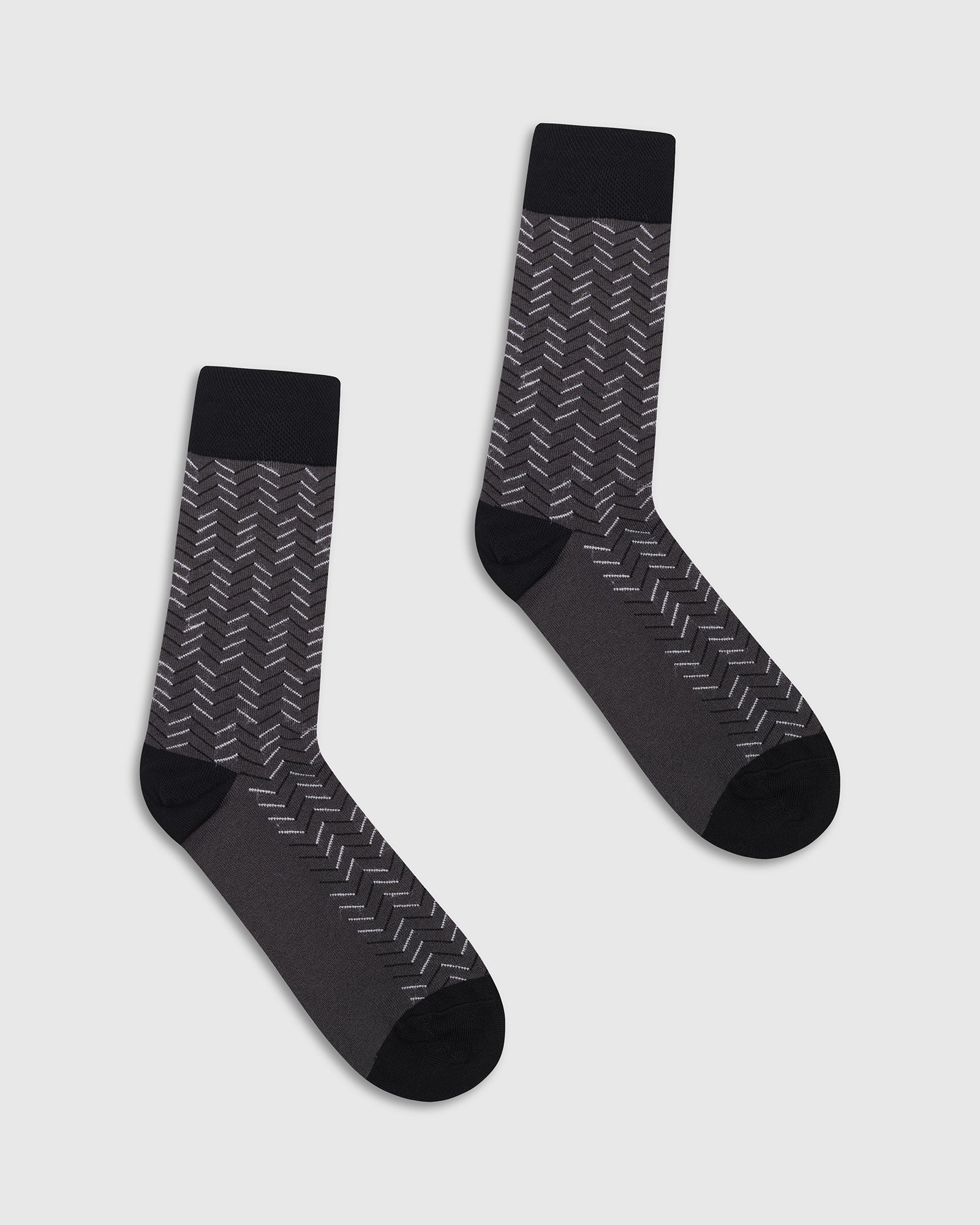 Cotton Grey Knitted Socks - Varya