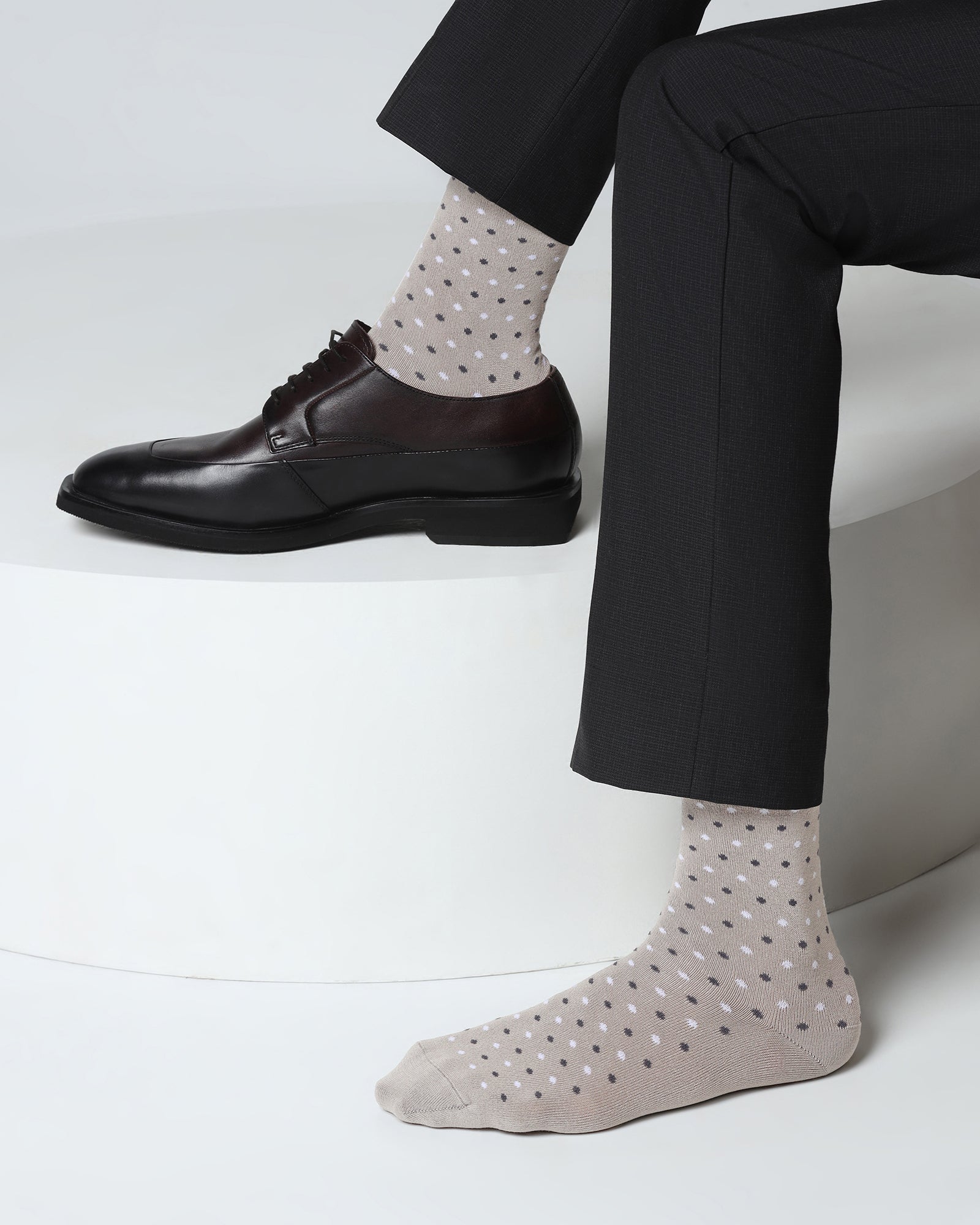 Cotton Grey Knitted Socks - Vika