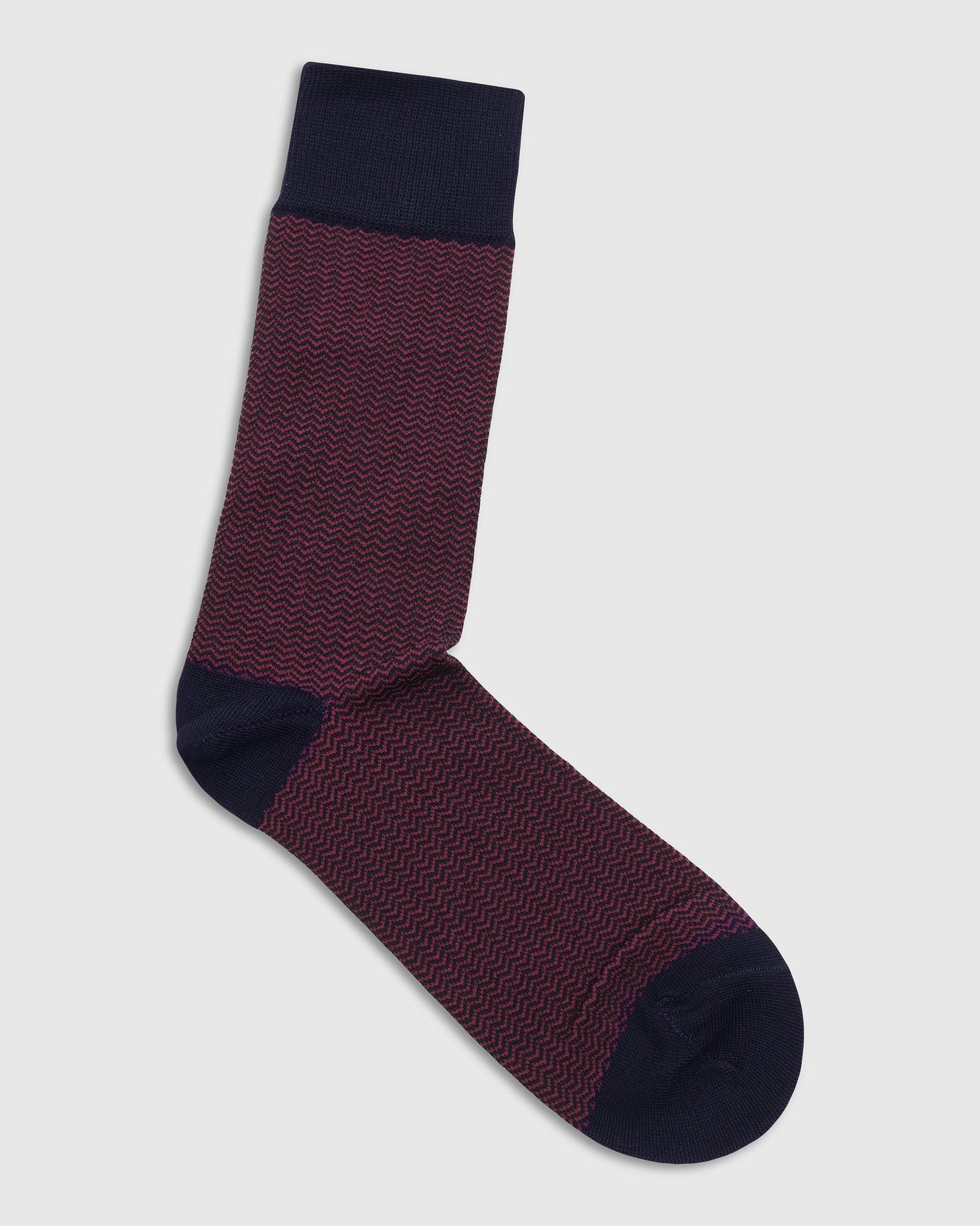 Cotton Maroon Knitted Socks - Tusken