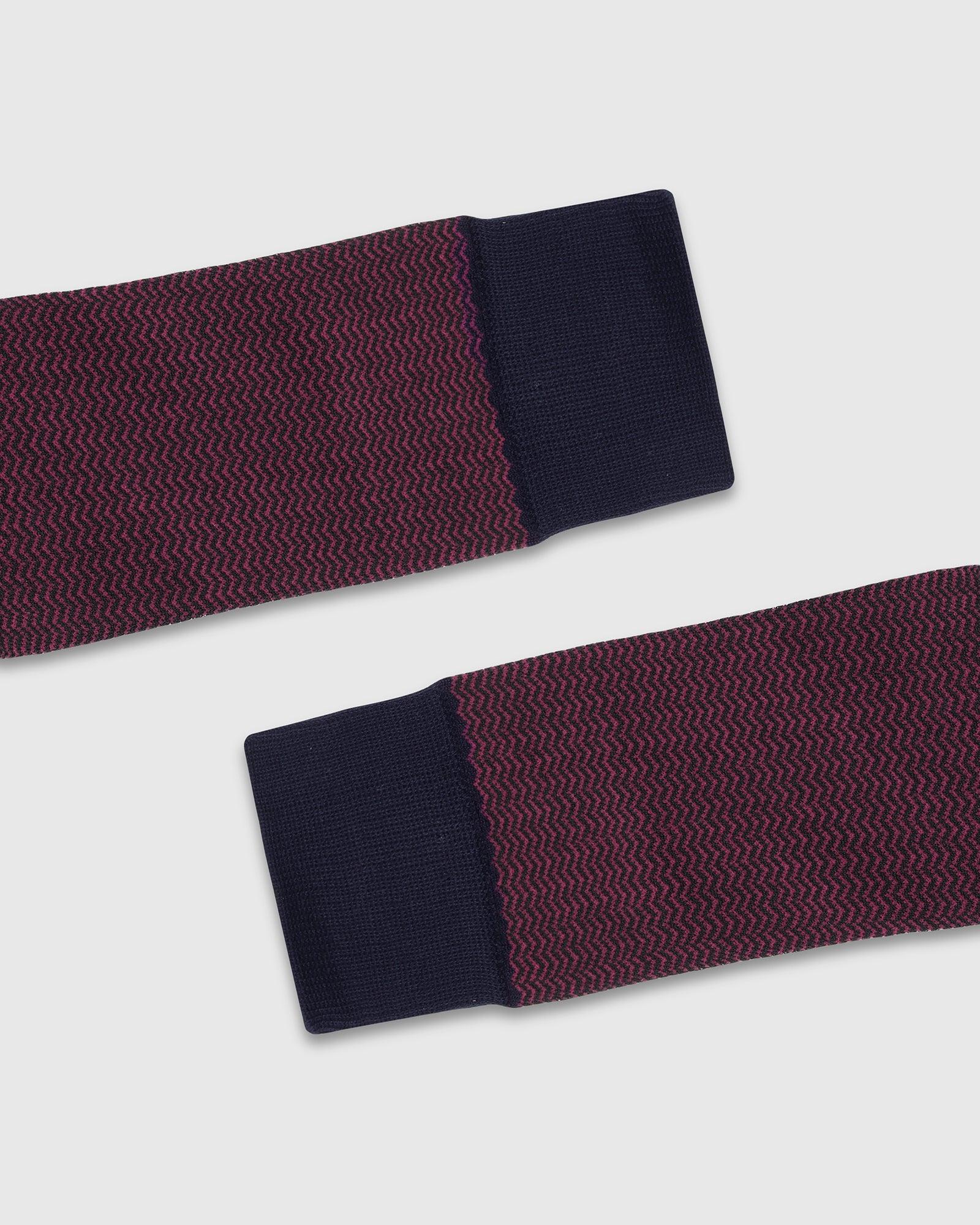 Cotton Maroon Knitted Socks - Tusken
