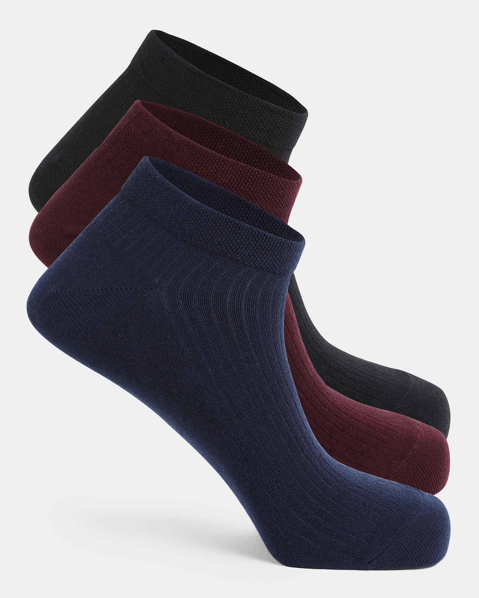 Combed Cotton Ankle Length Socks Pack of 3 - Anza