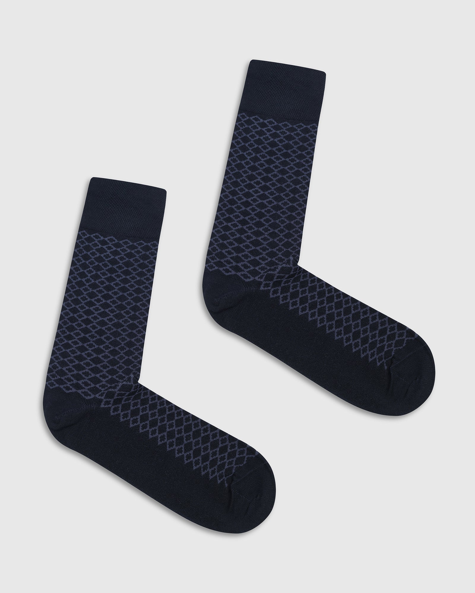 Cotton Navy Knitted Socks - Vanny