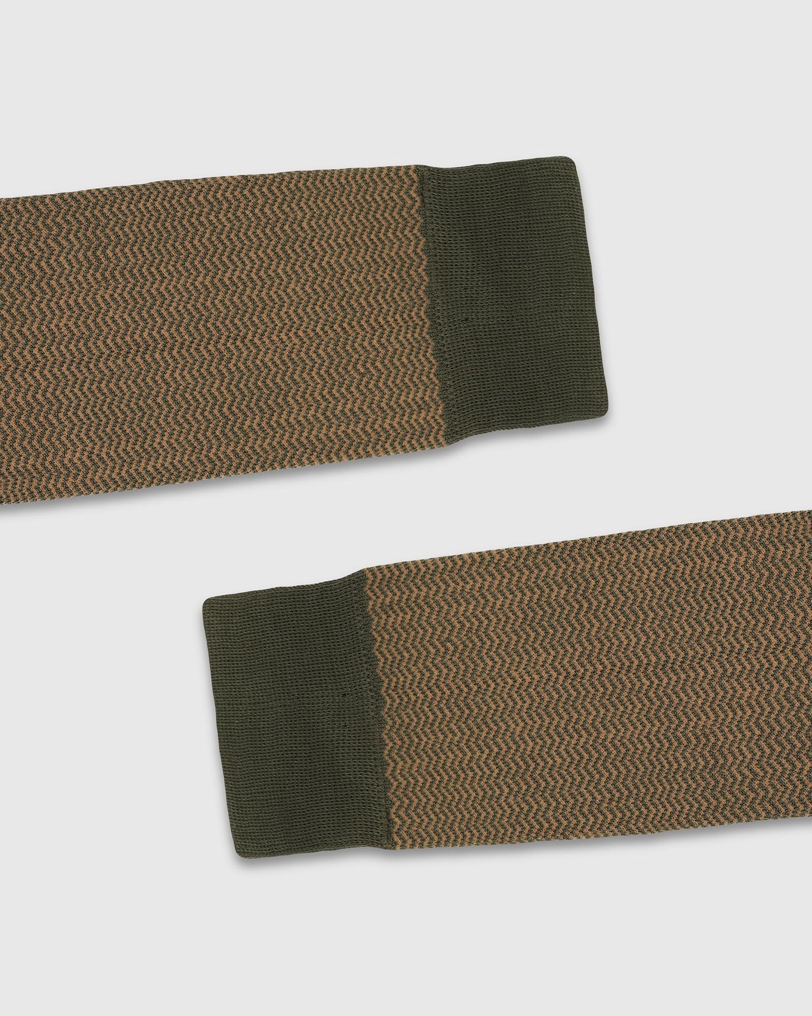 Cotton Olive Knitted Socks - Tusken