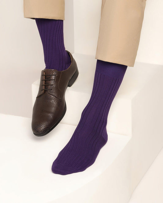 Cotton Purple Knitted Socks - Thai