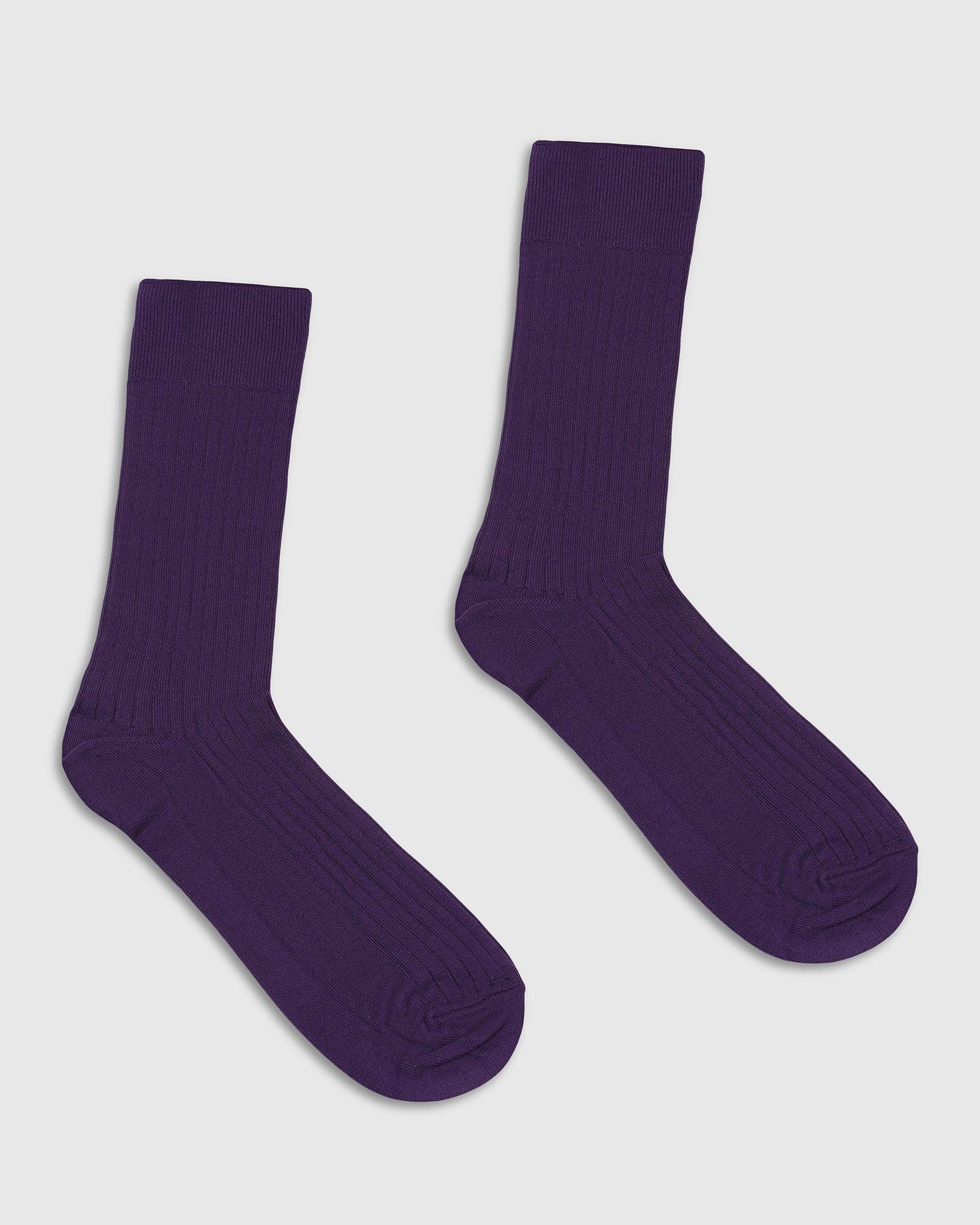 Cotton Purple Knitted Socks - Thai