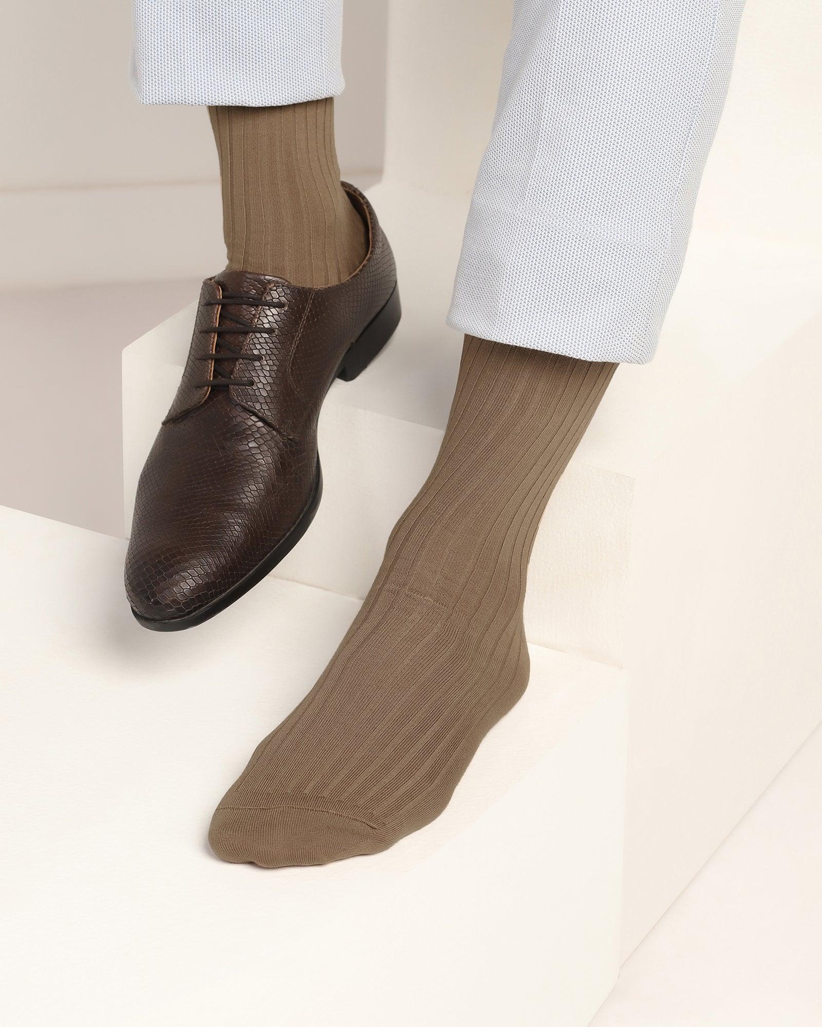Cotton Tan Knitted Socks - Thai