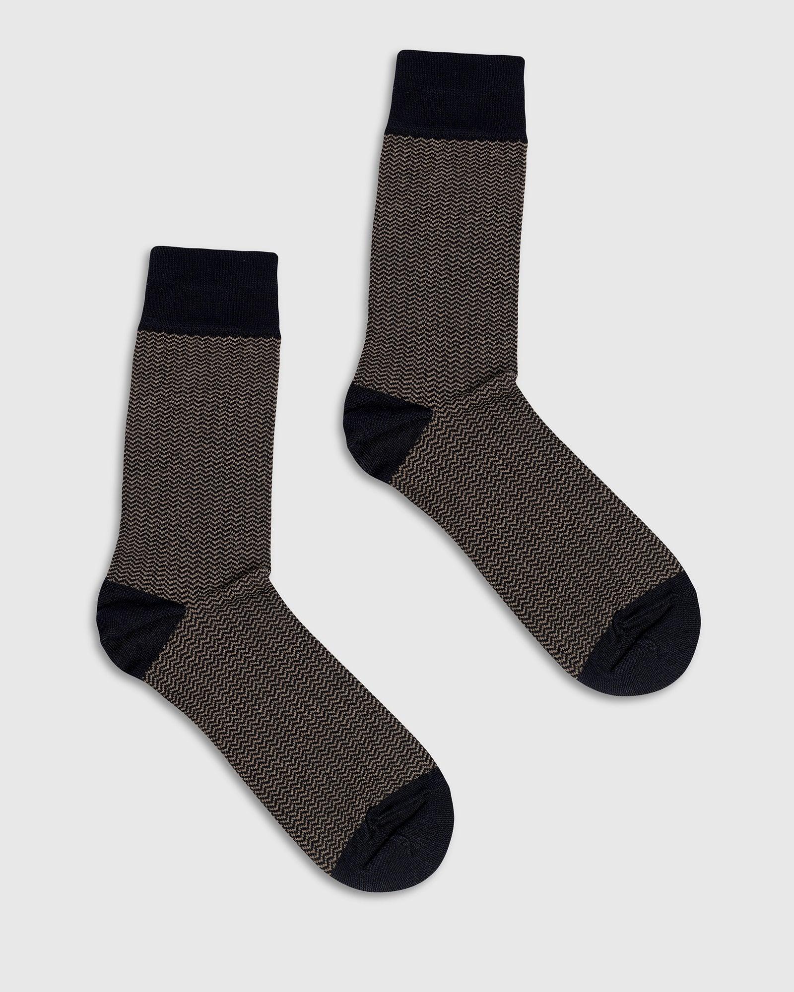 Cotton Tobacco Brown Knitted Socks - Tusken