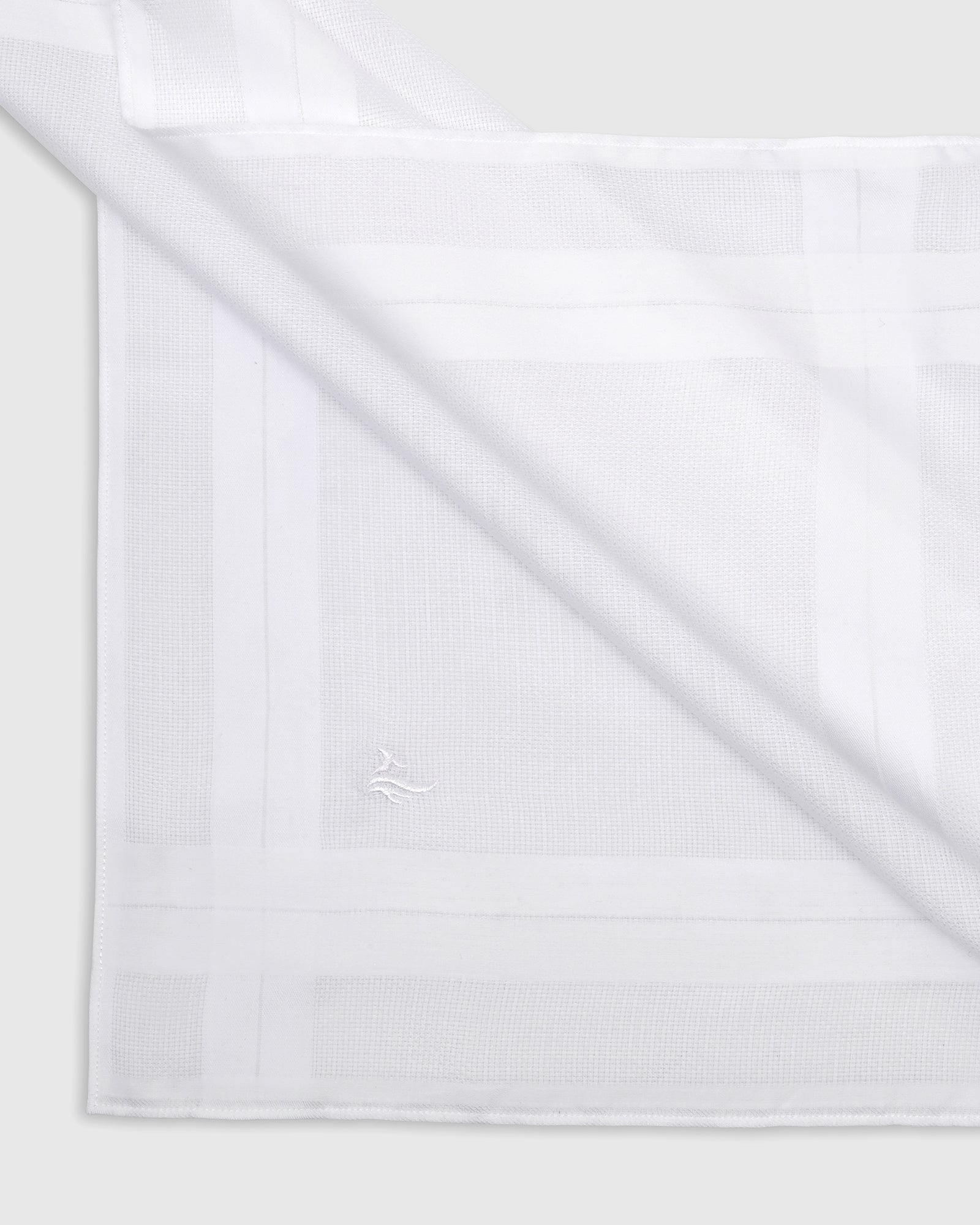 Cotton White Check Handkerchief - Voy