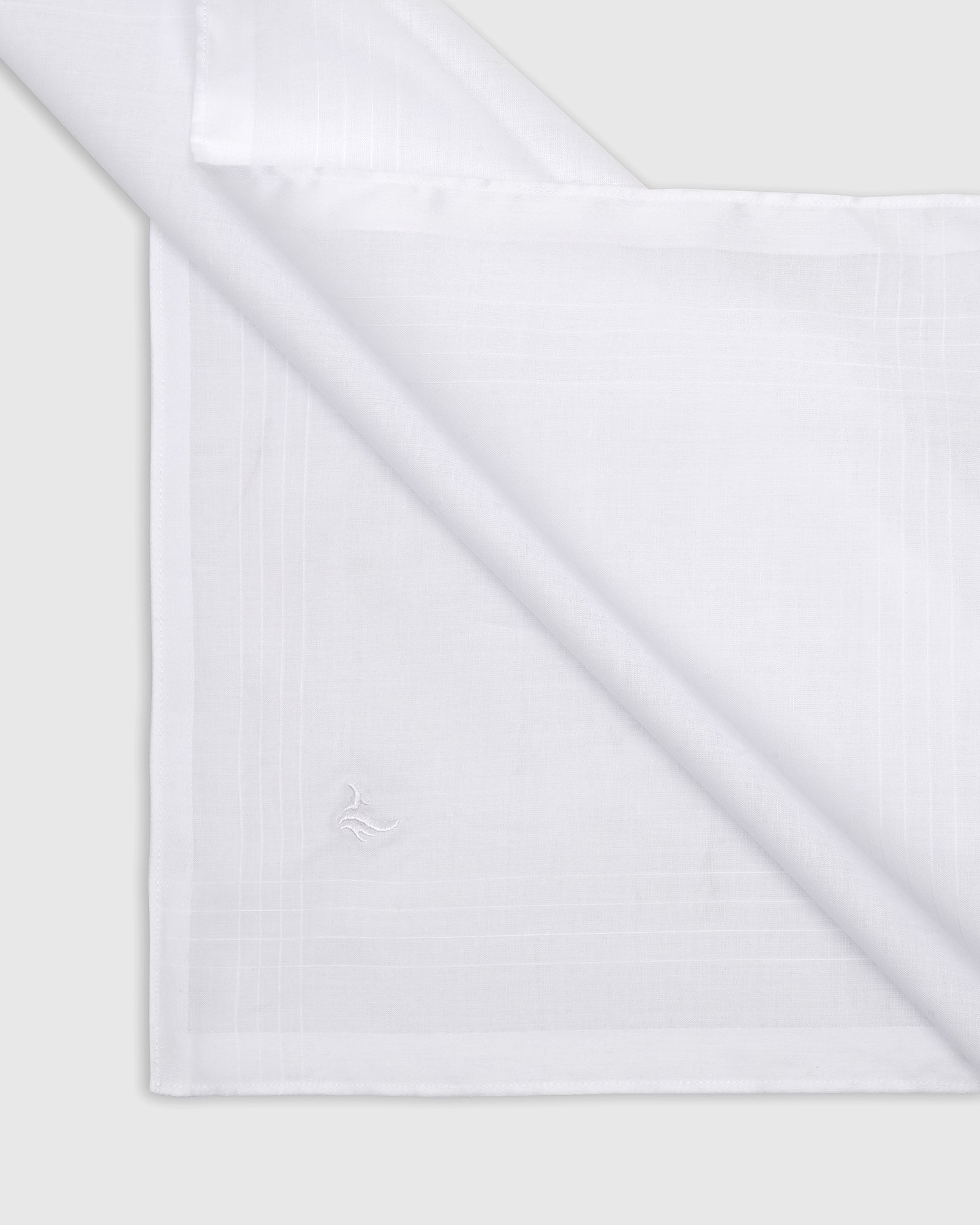 Cotton White Check Handkerchief - Voy