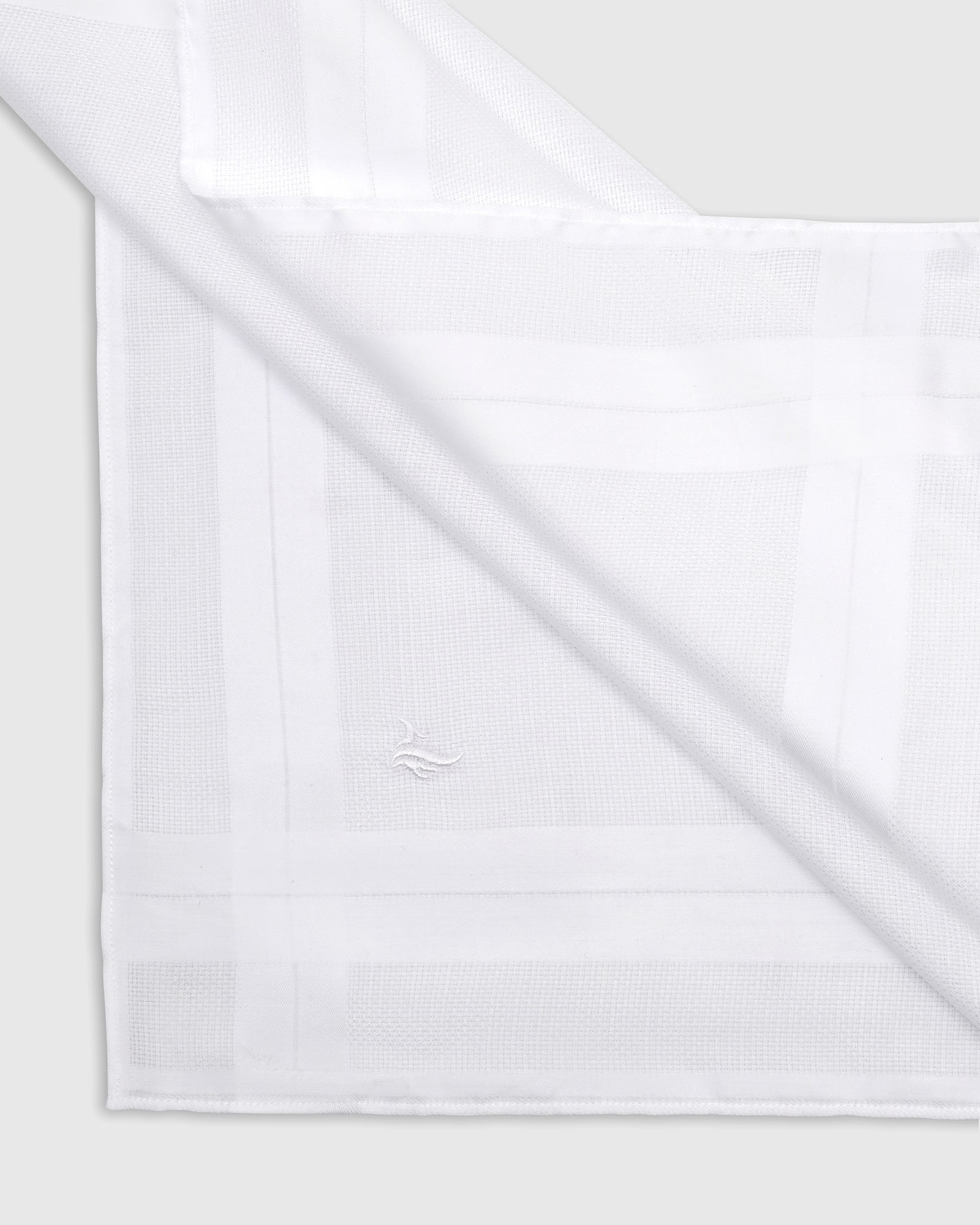 Cotton White Check Handkerchief - Voy