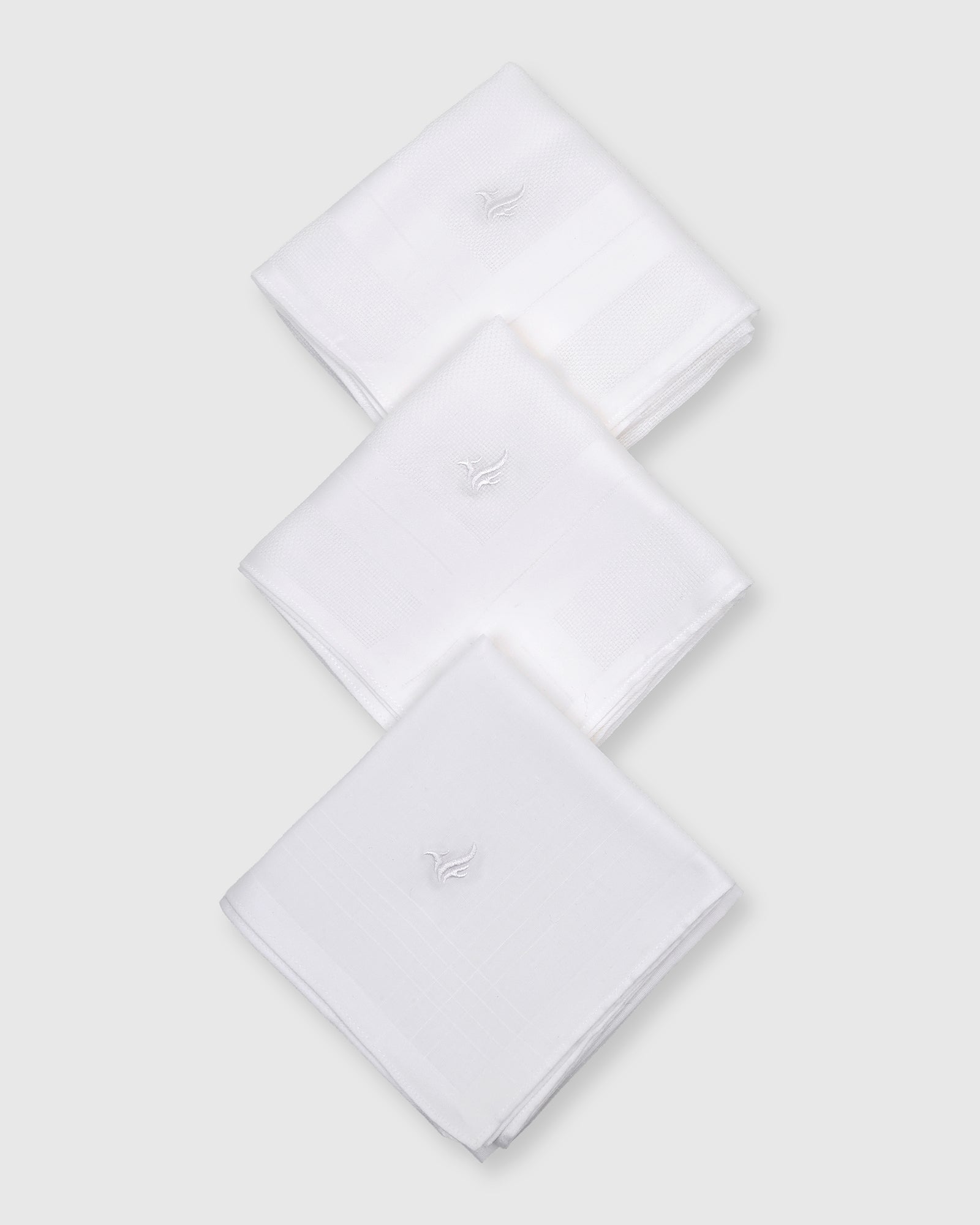 Cotton White Check Handkerchief - Voy