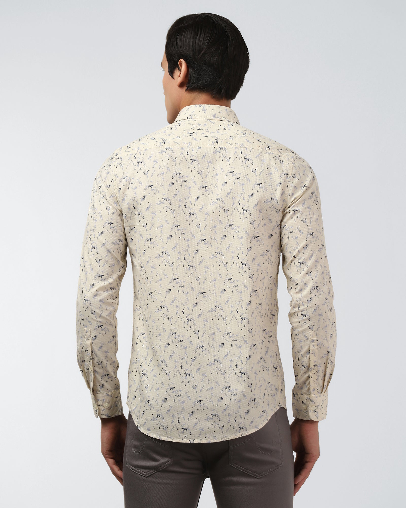 Cream Printed Shirt - Kiva
