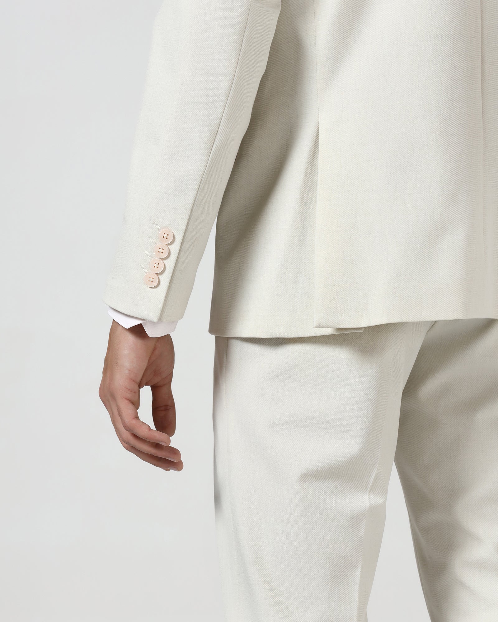 Cream Three Piece Solid Suit - Embro