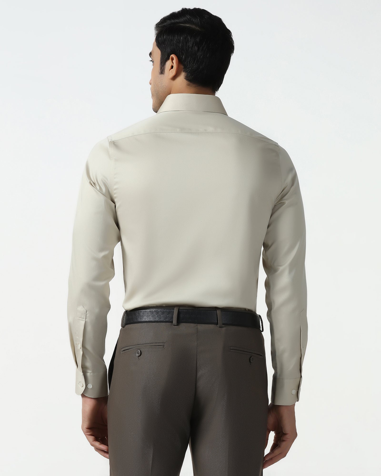 Cream Non Iron Solid Shirt - Sylvia