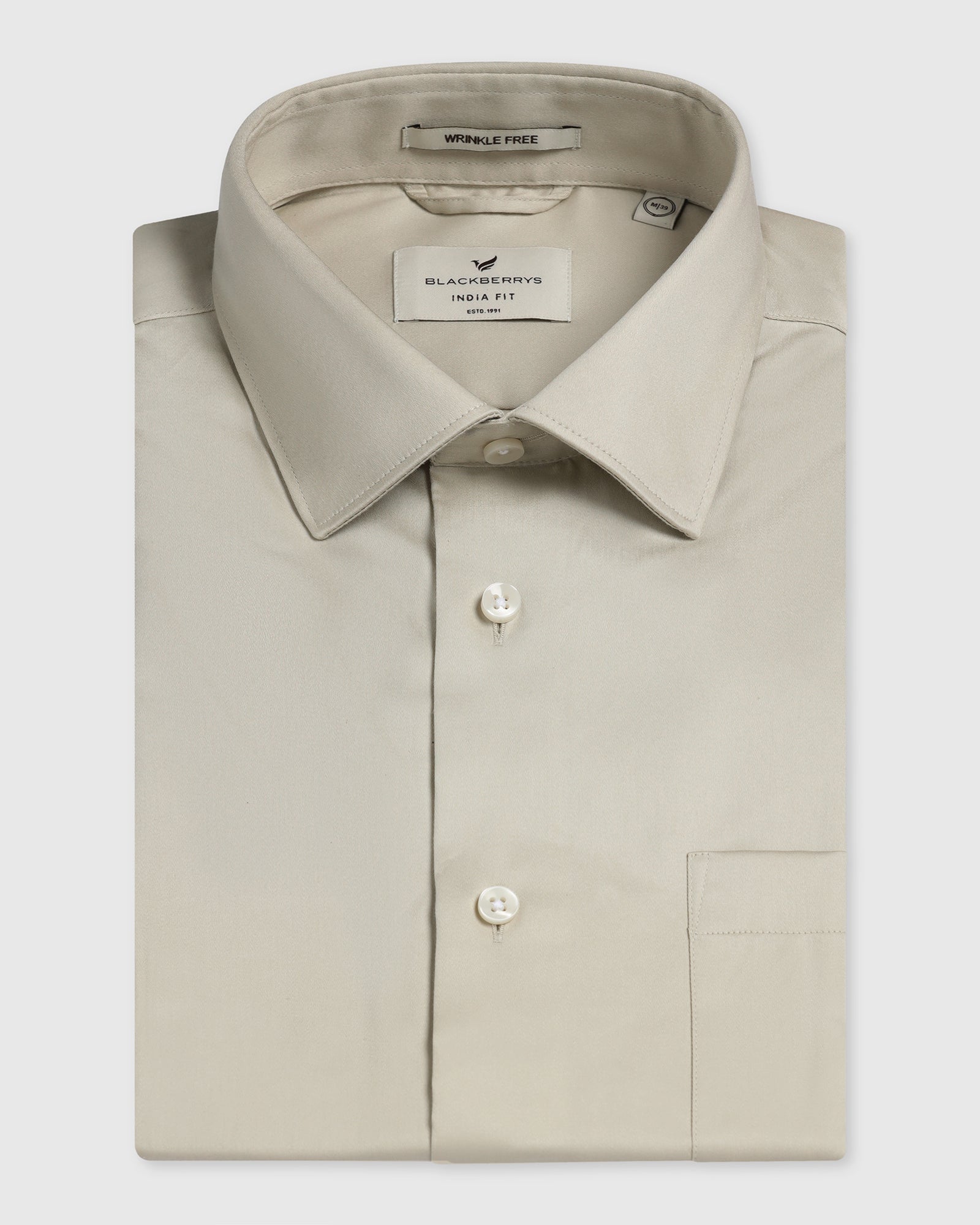 Cream Non Iron Solid Shirt - Sylvia