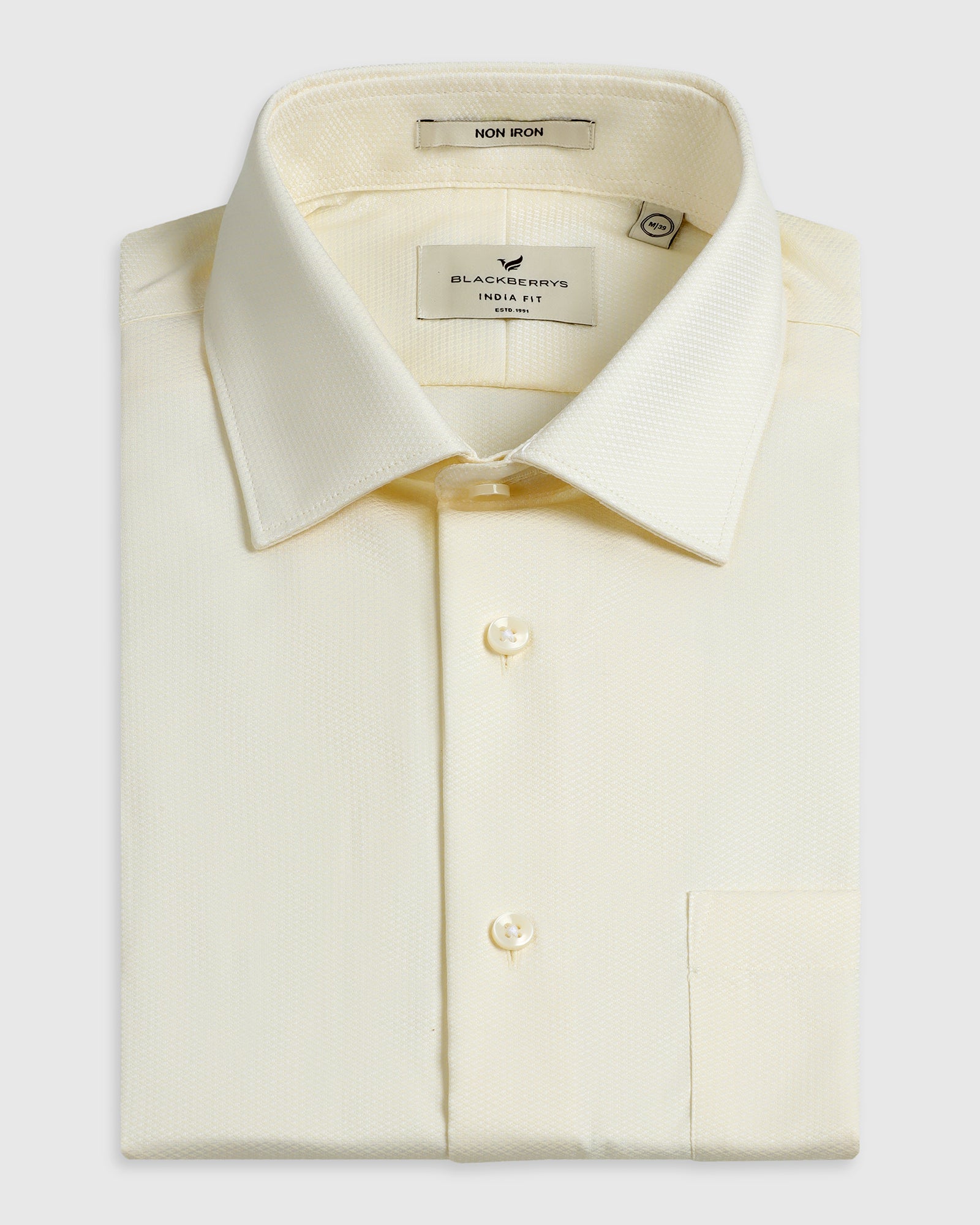 Cream Non Iron Textured Shirt - P31
