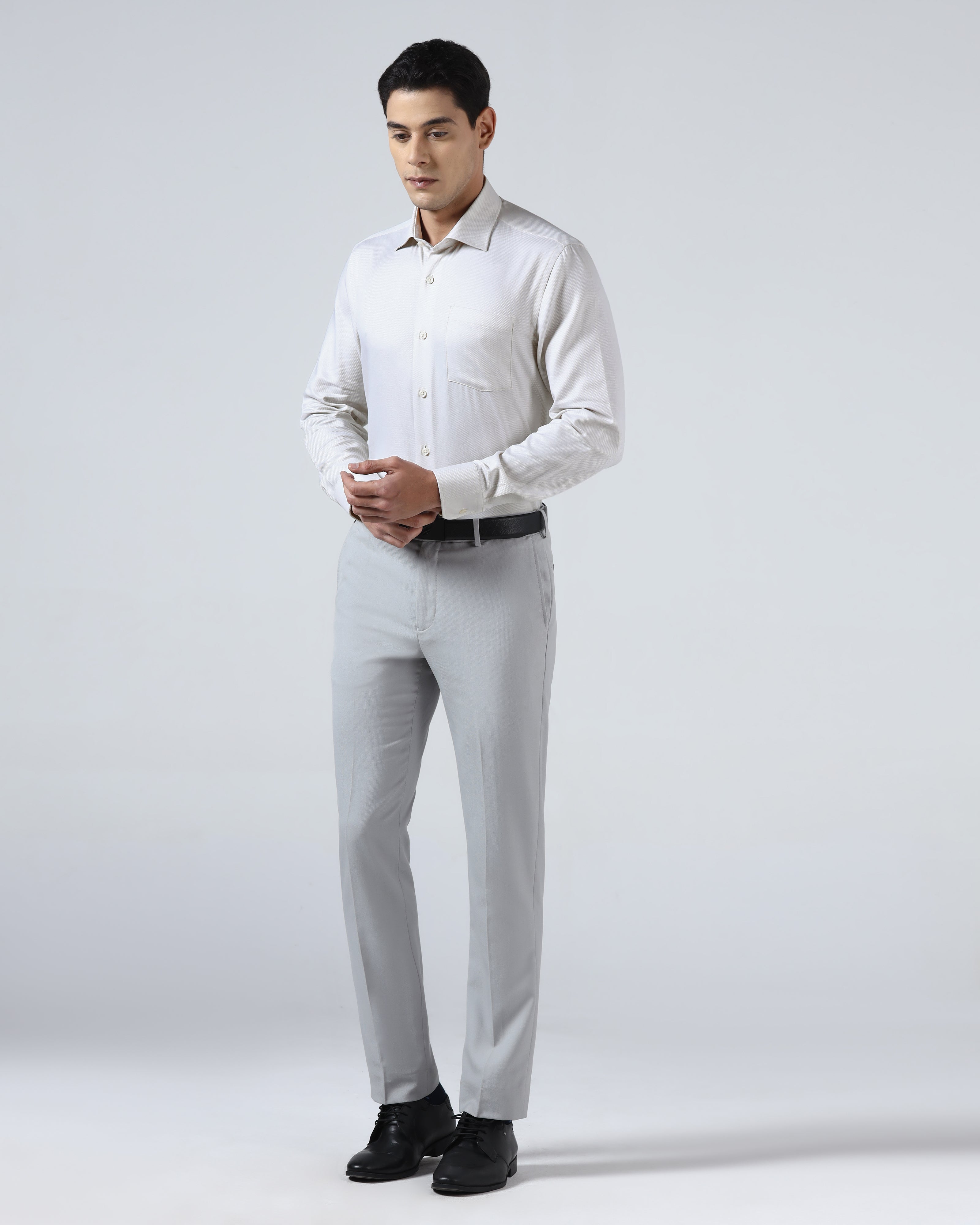 Cream Textured Shirt - Quinn