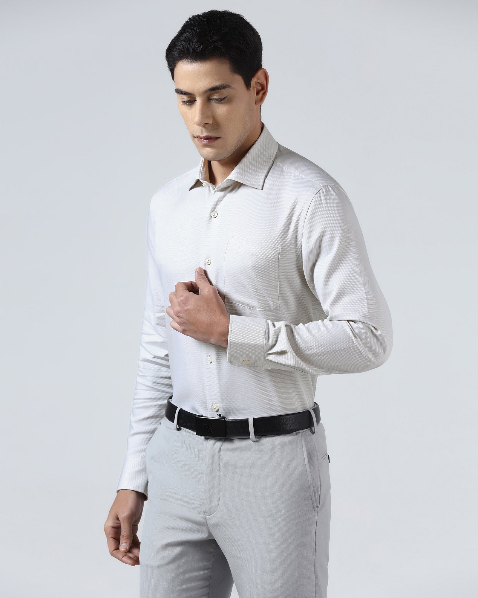 Cream Textured Shirt - Quinn