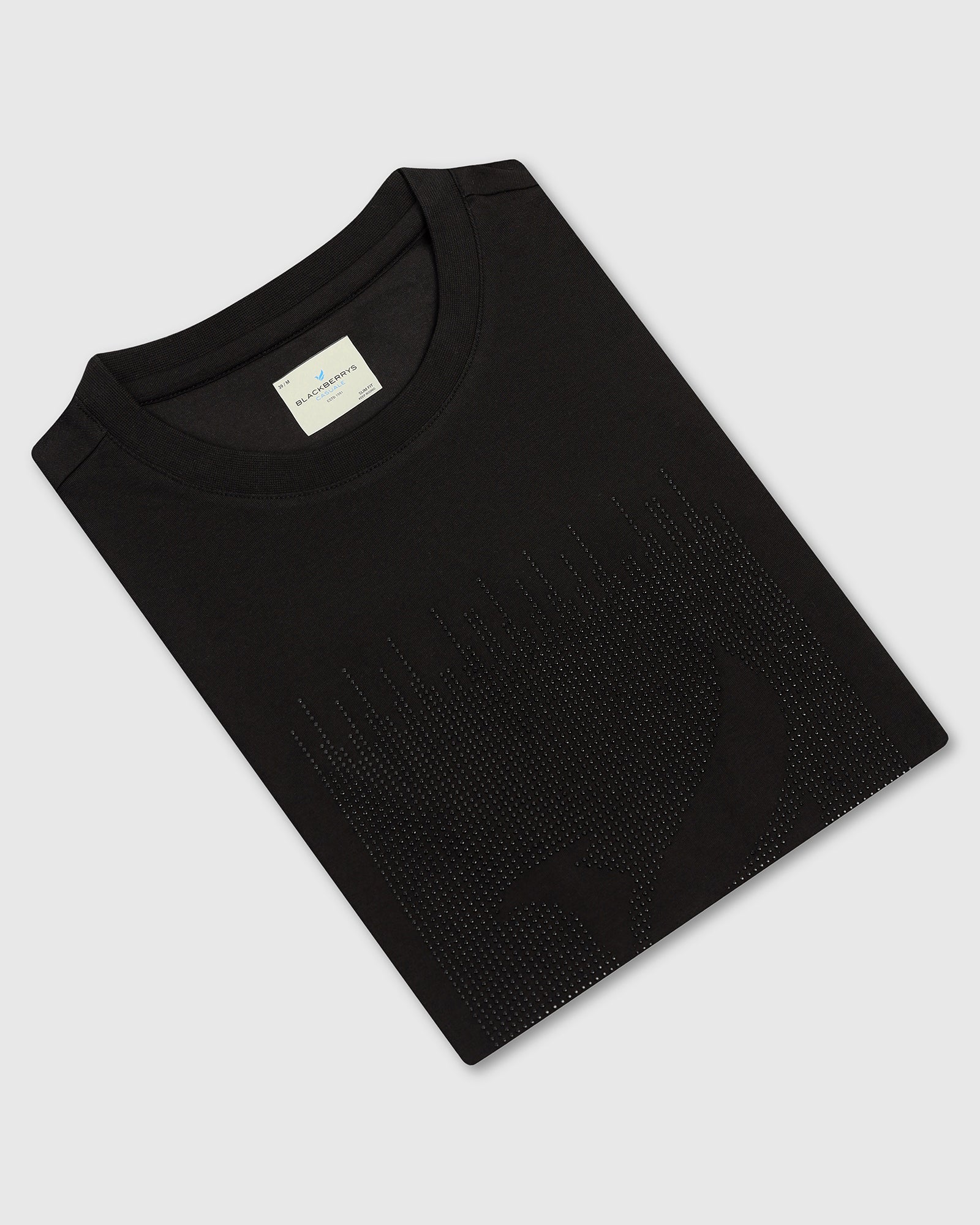 Crew Neck Black Printed T-Shirt - Badger
