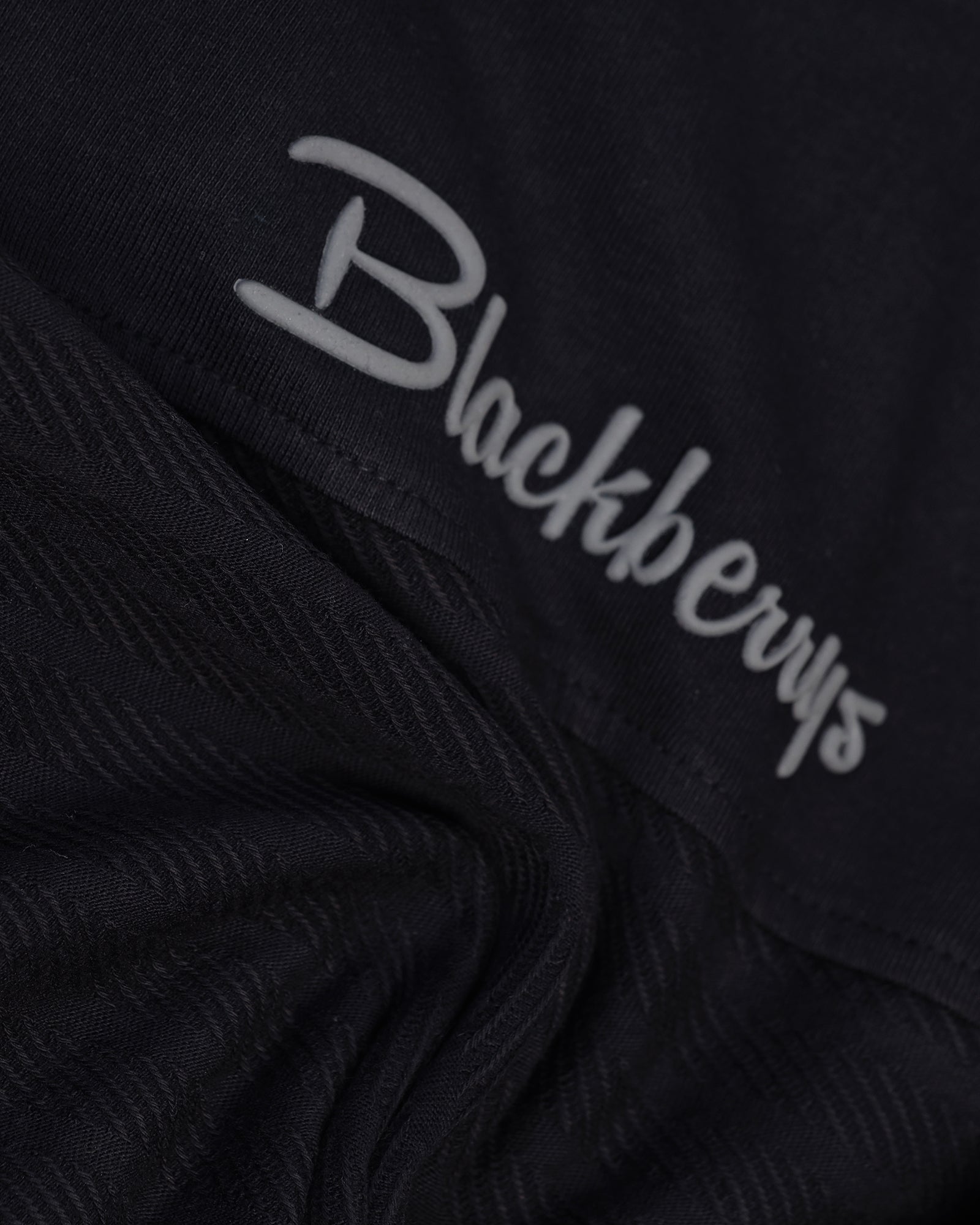 Crew Neck Black Solid T-Shirt - Stroke