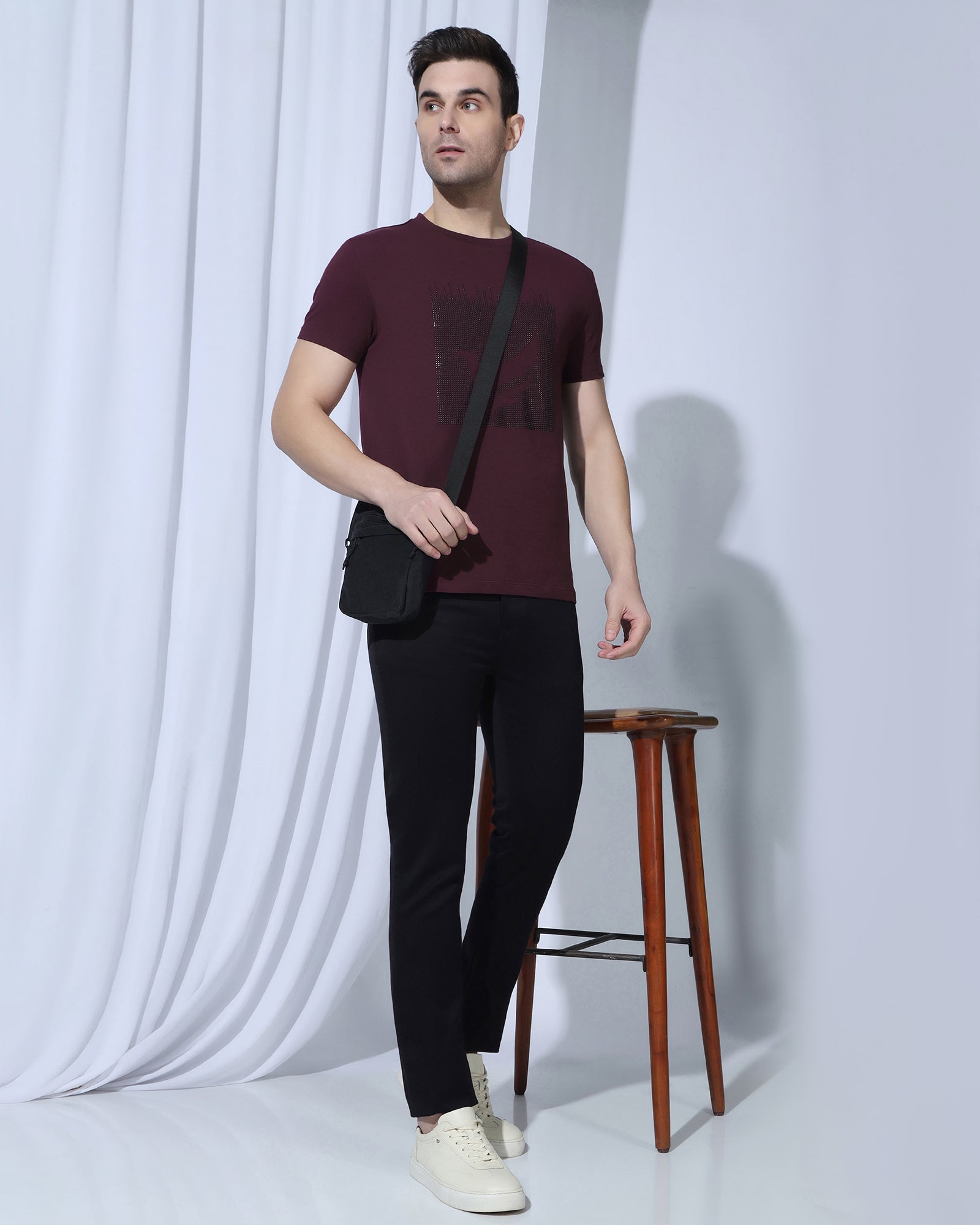 Crew Neck Fig Printed T-Shirt - Badger