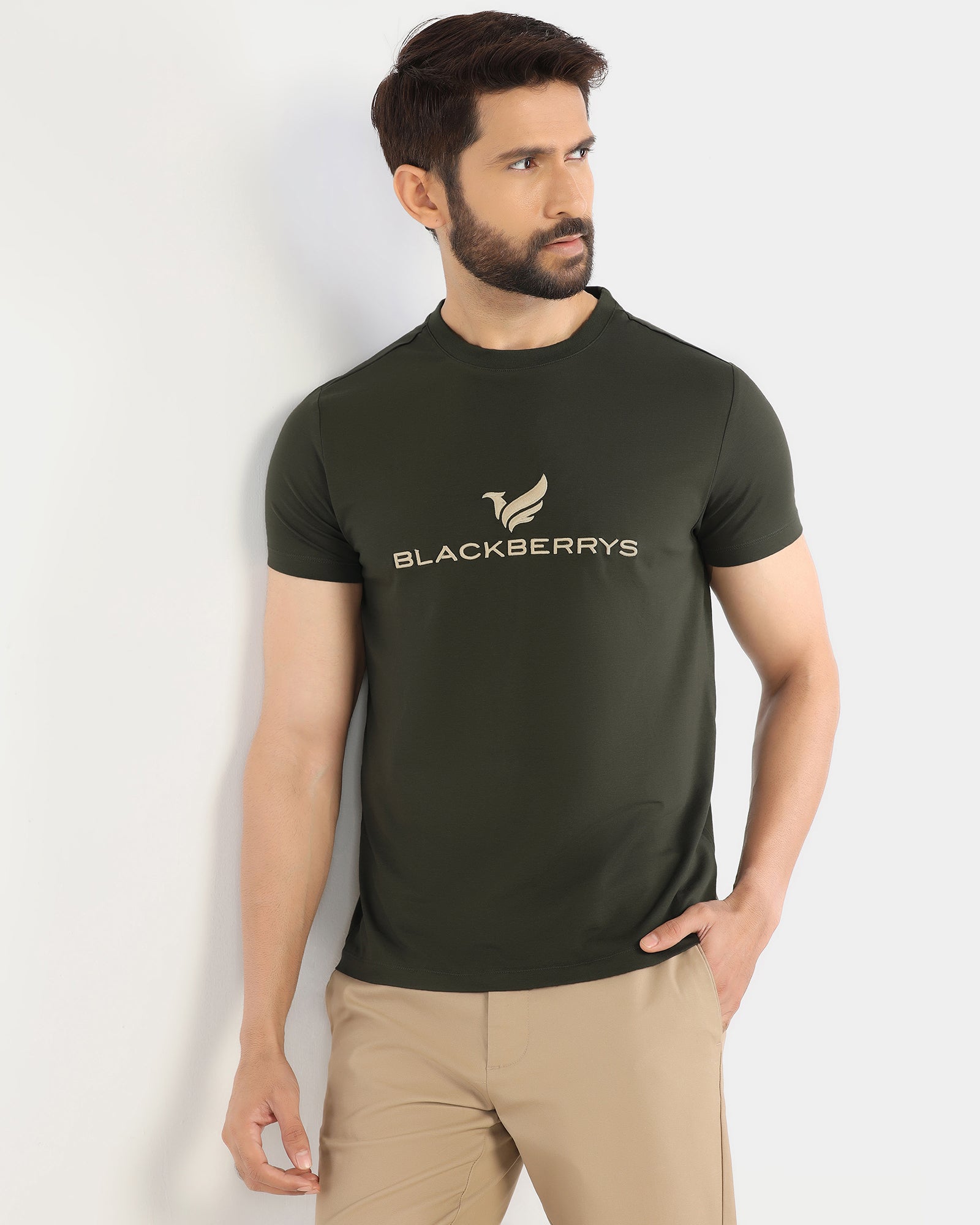 Crew Neck Kelp Solid T-Shirt - Phoenix