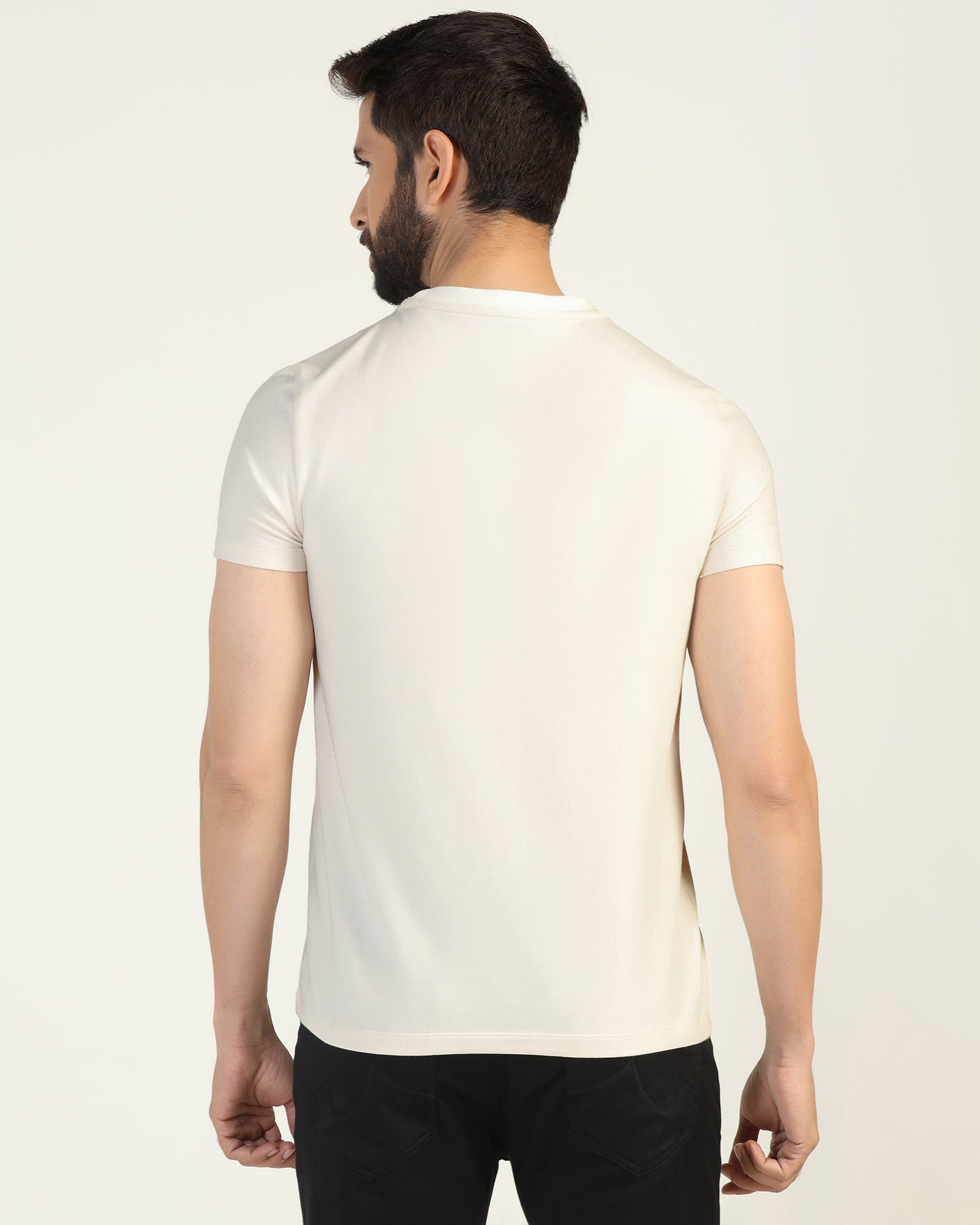 Crew Neck Powder Yellow Stripe T-Shirt - Lincoln