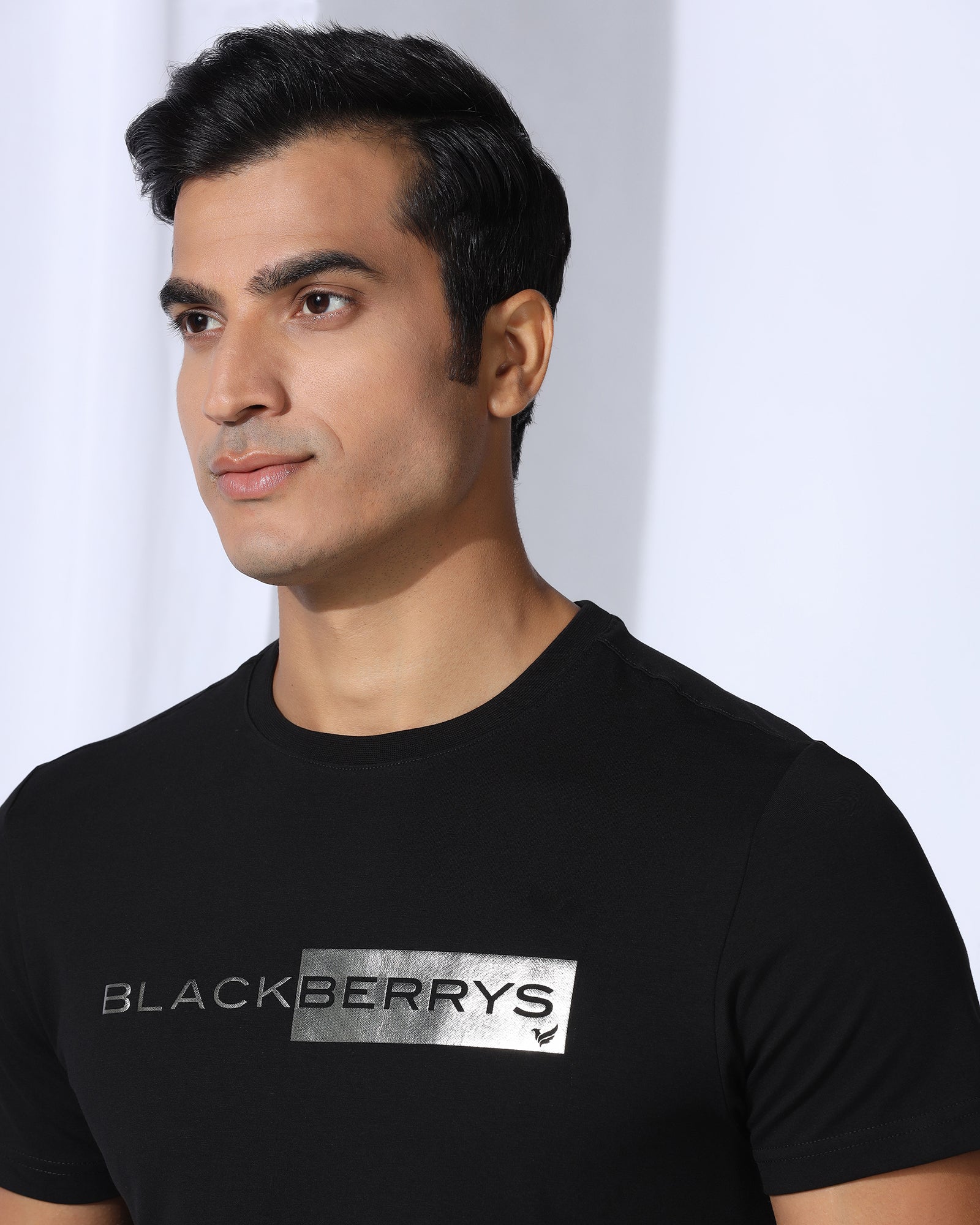 Crew Neck Black Printed T-Shirt - Zedd