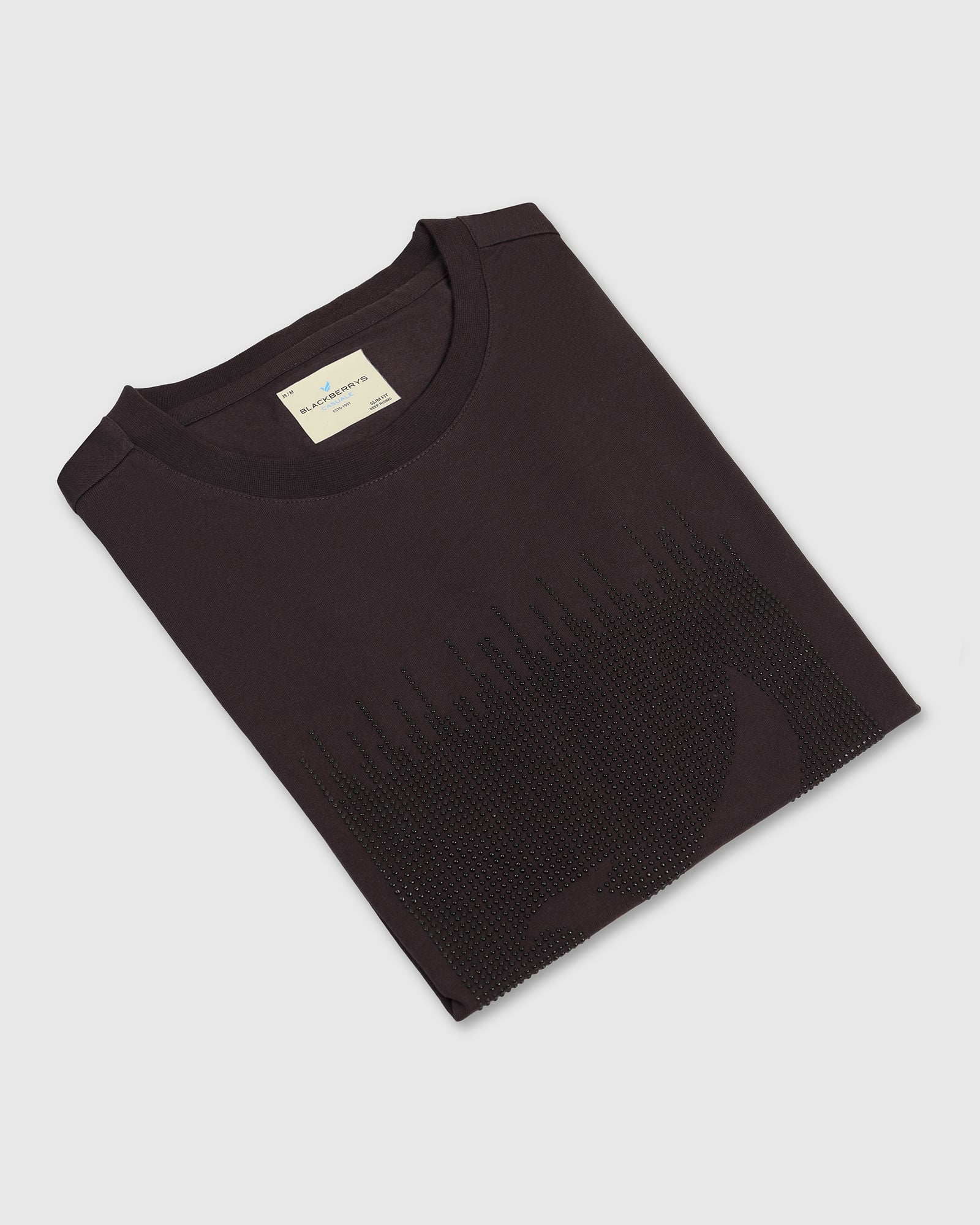 Crew Neck Brown Printed T-Shirt - Badger