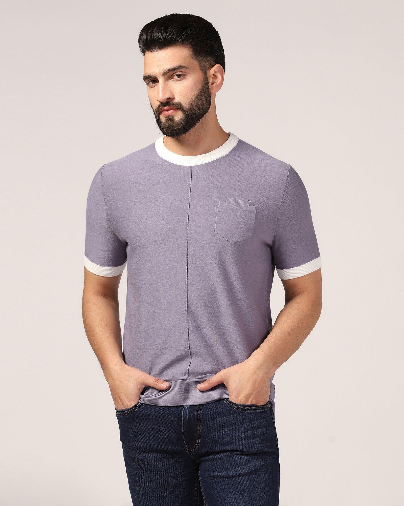 Crew Neck Desert Palm Solid T-Shirt - Gusto - Blackberrys