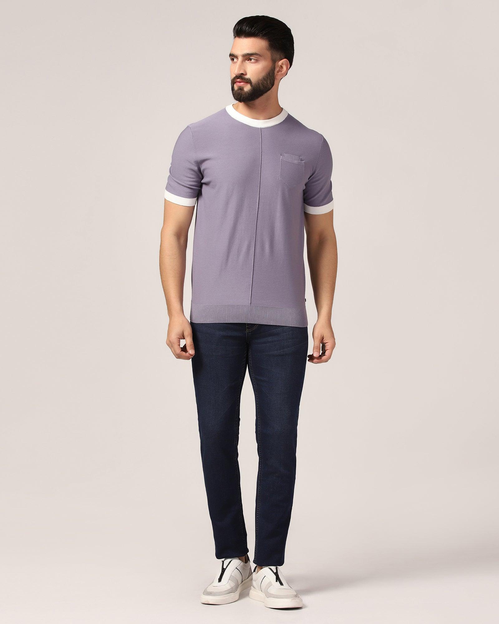 Crew Neck Desert Palm Solid T-Shirt - Gusto - Blackberrys