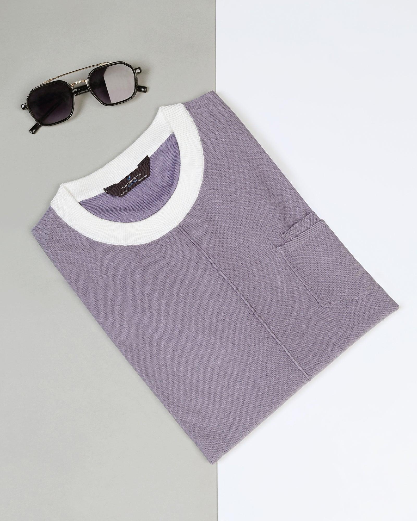 Crew Neck Desert Palm Solid T-Shirt - Gusto - Blackberrys