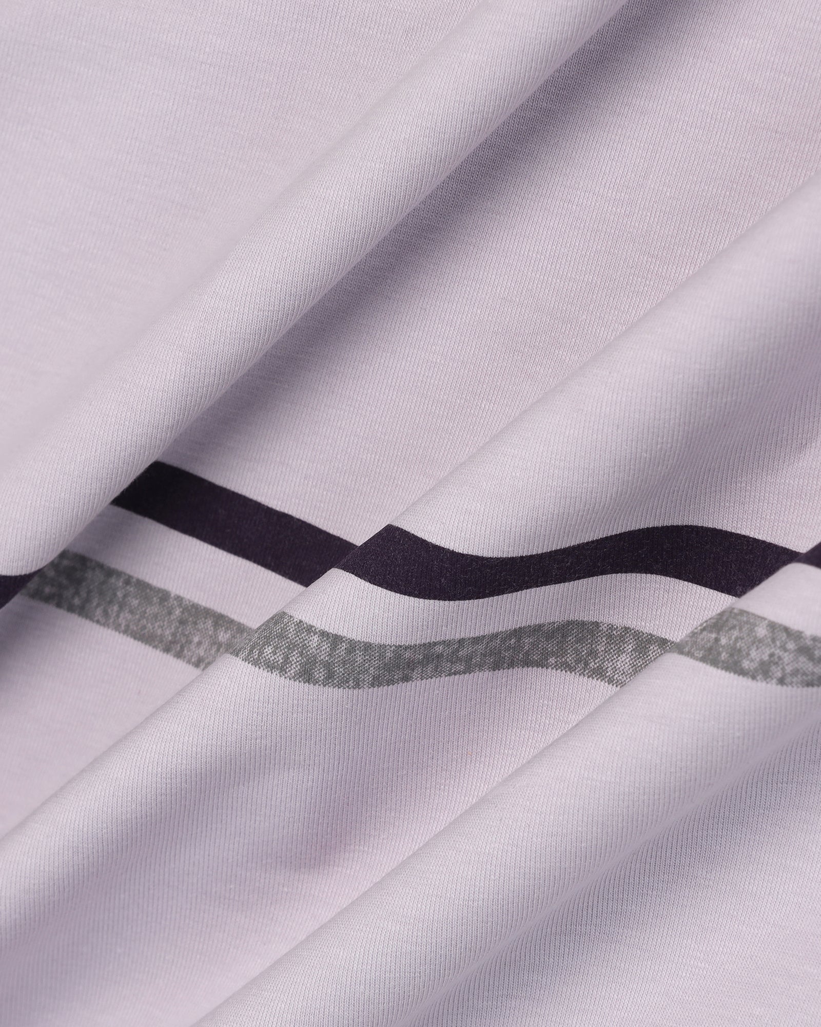 Crew Neck Light Purple Stripe T-Shirt - Lincoln