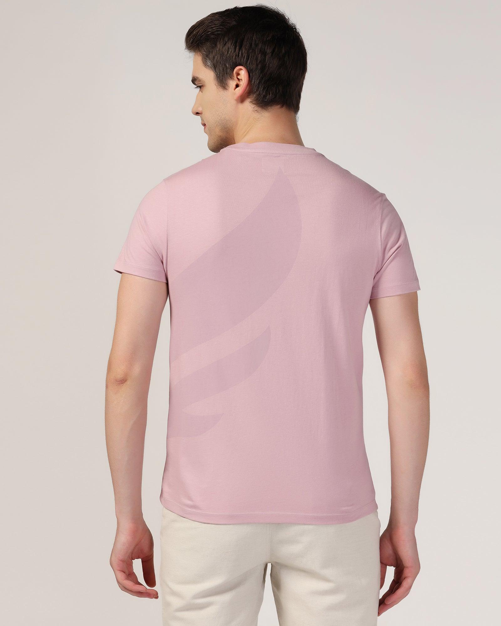 Crew Neck Lilac Printed T-Shirt - Terrain - Blackberrys