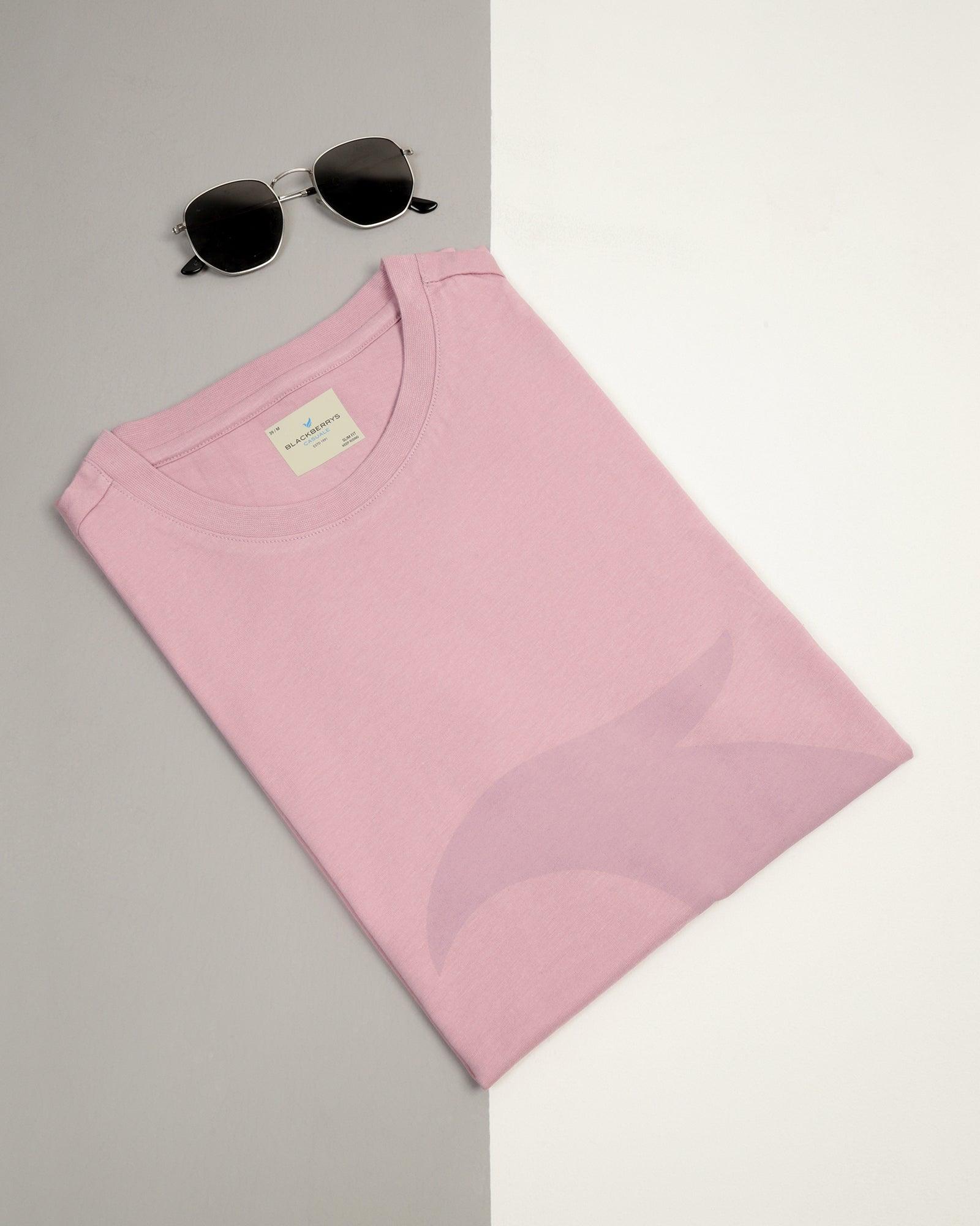Crew Neck Lilac Printed T-Shirt - Terrain - Blackberrys