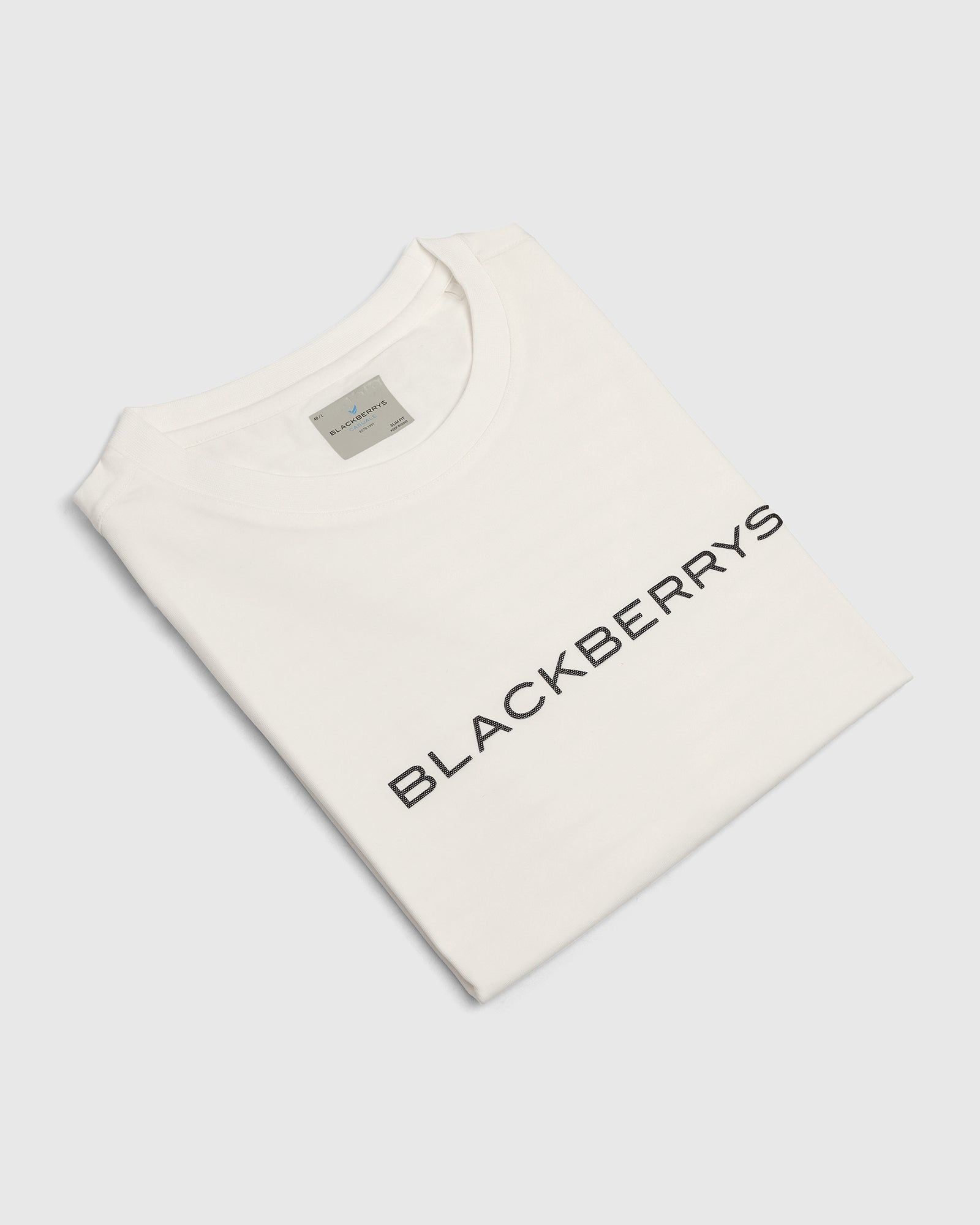 Crew Neck Off White Printed T-Shirt - Rumba