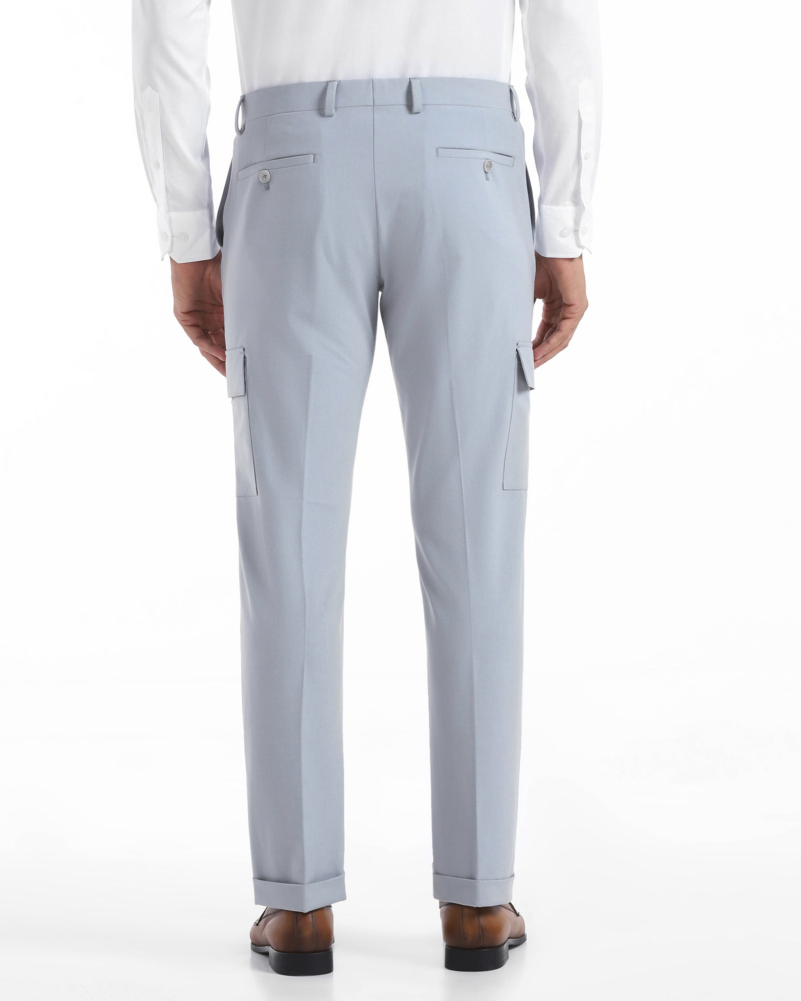 Slim Comfort B-95 Formal Light Blue Solid Trouser - Victor
