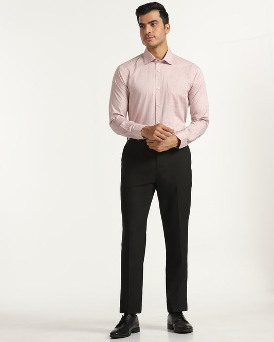 Straight B-90 Formal Black Solid Trouser - Musk