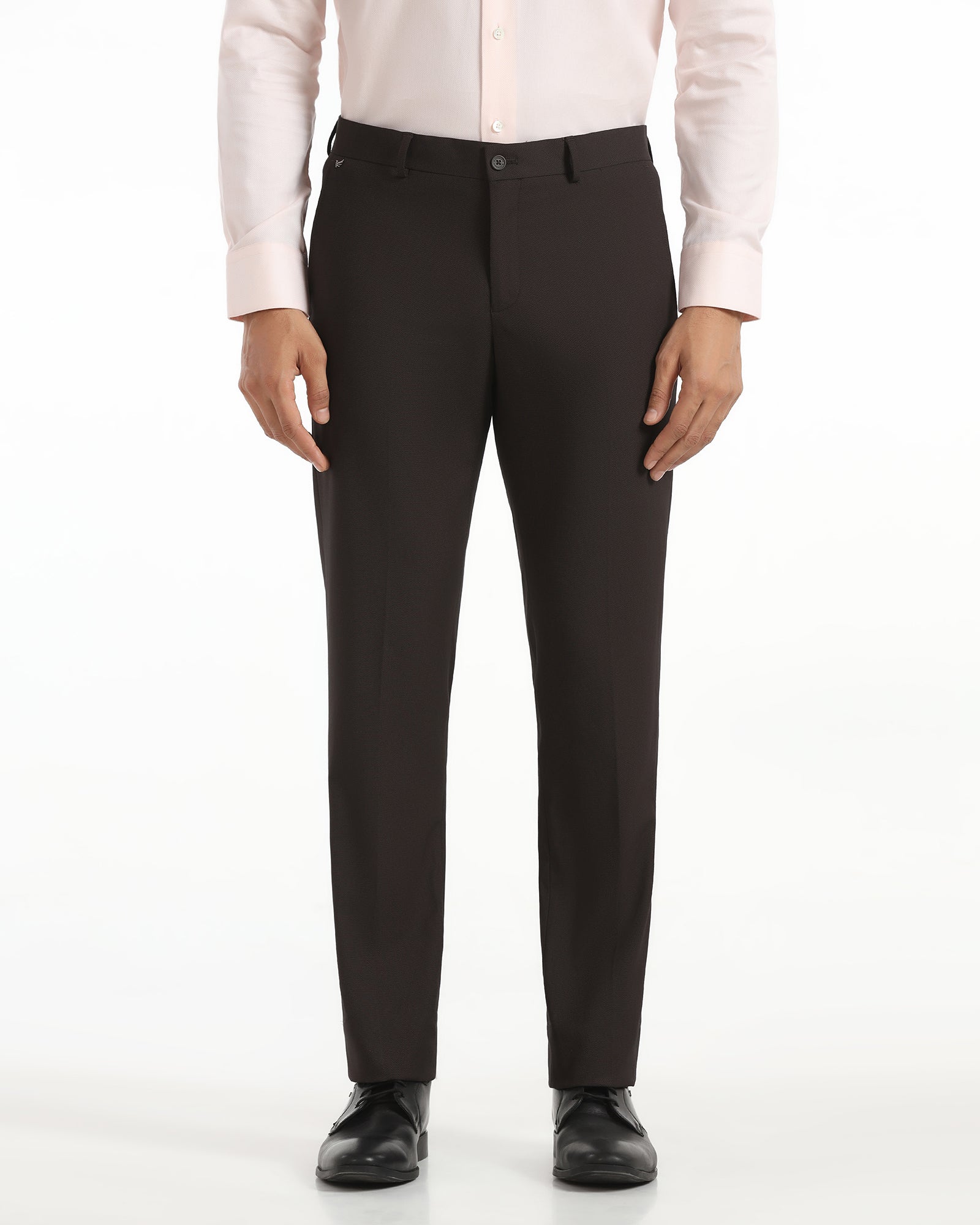 Slim Comfort B-95 Formal Brown Textured Trouser - Campbell