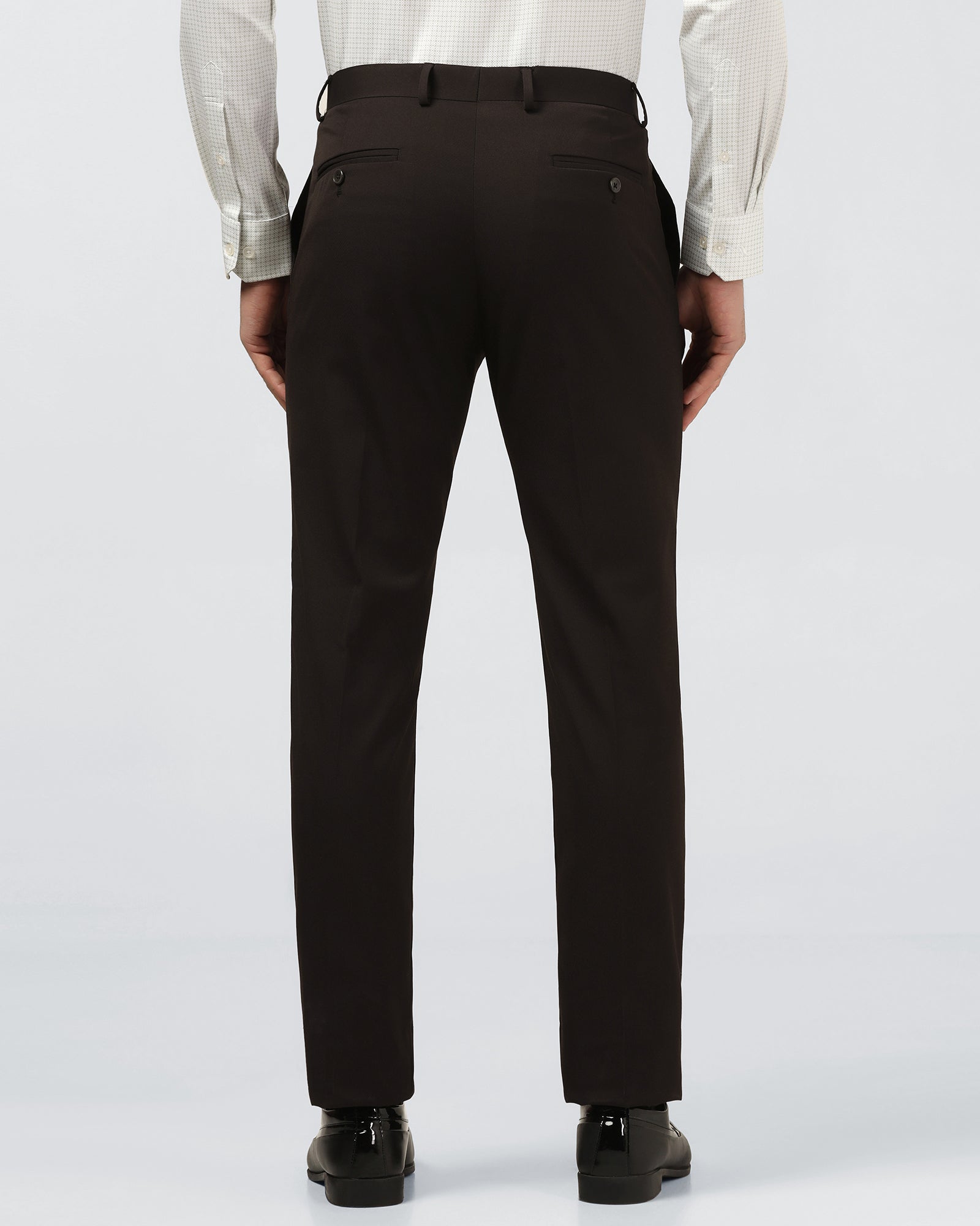 Dark Brown Solid Trouser - Marco