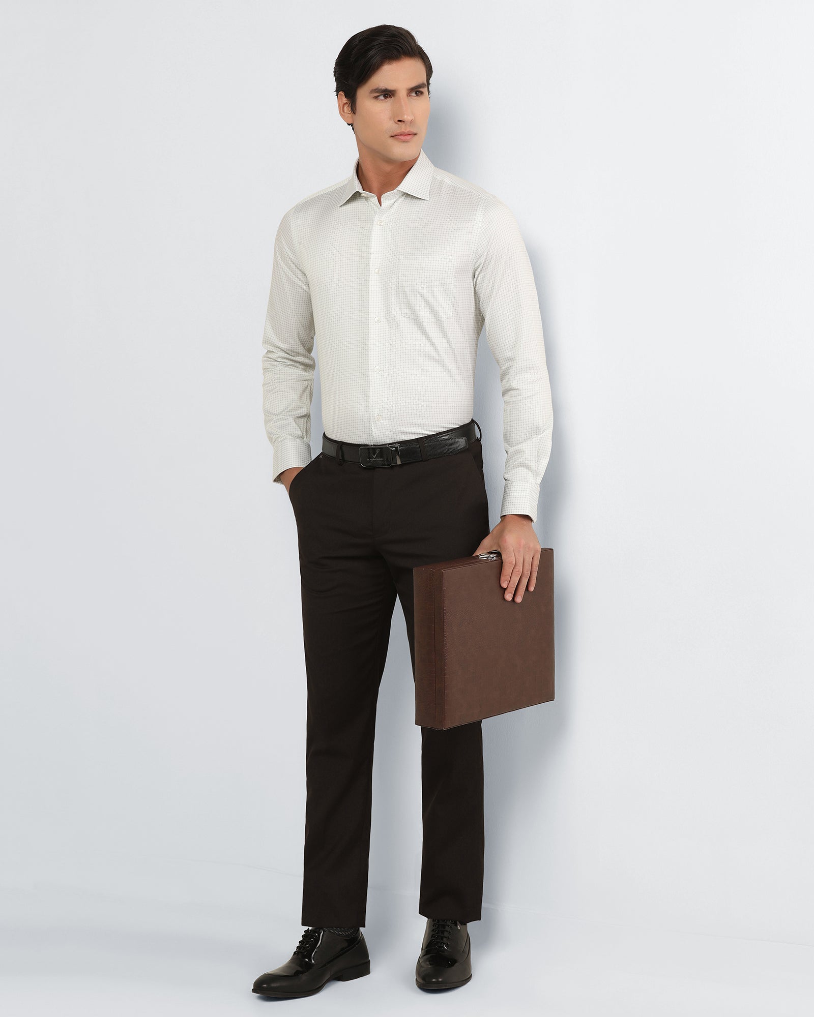 Dark Brown Solid Trouser - Marco