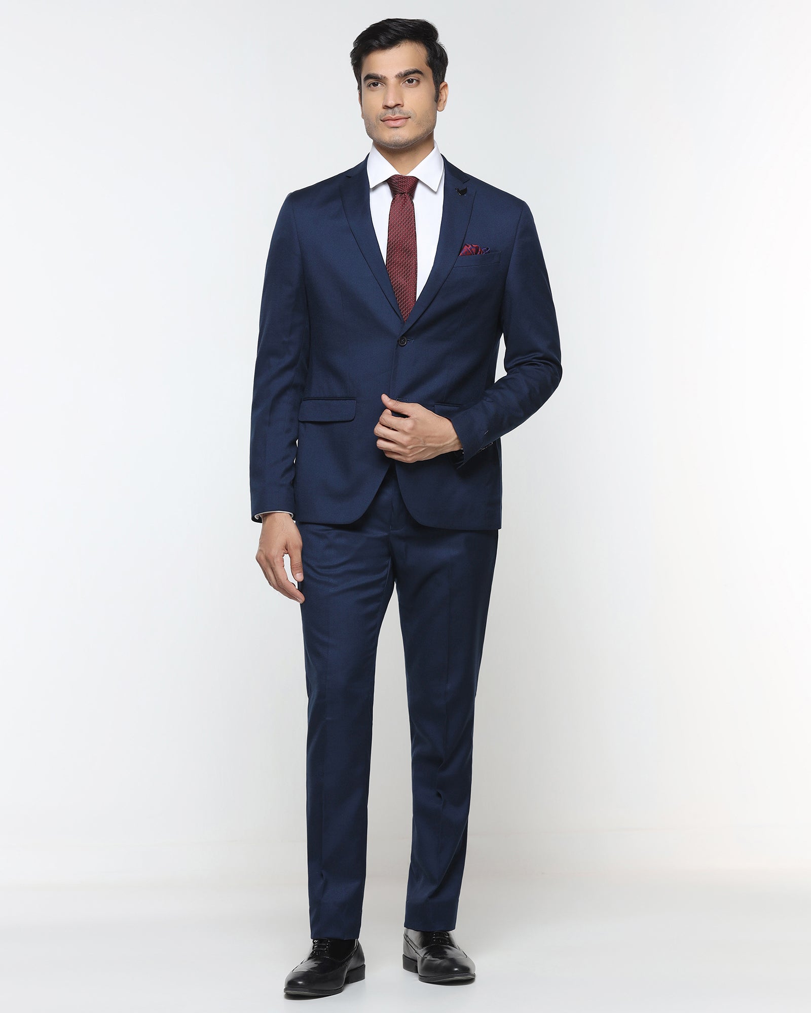 Dark Blue Two Piece Solid Suit - Cabshot