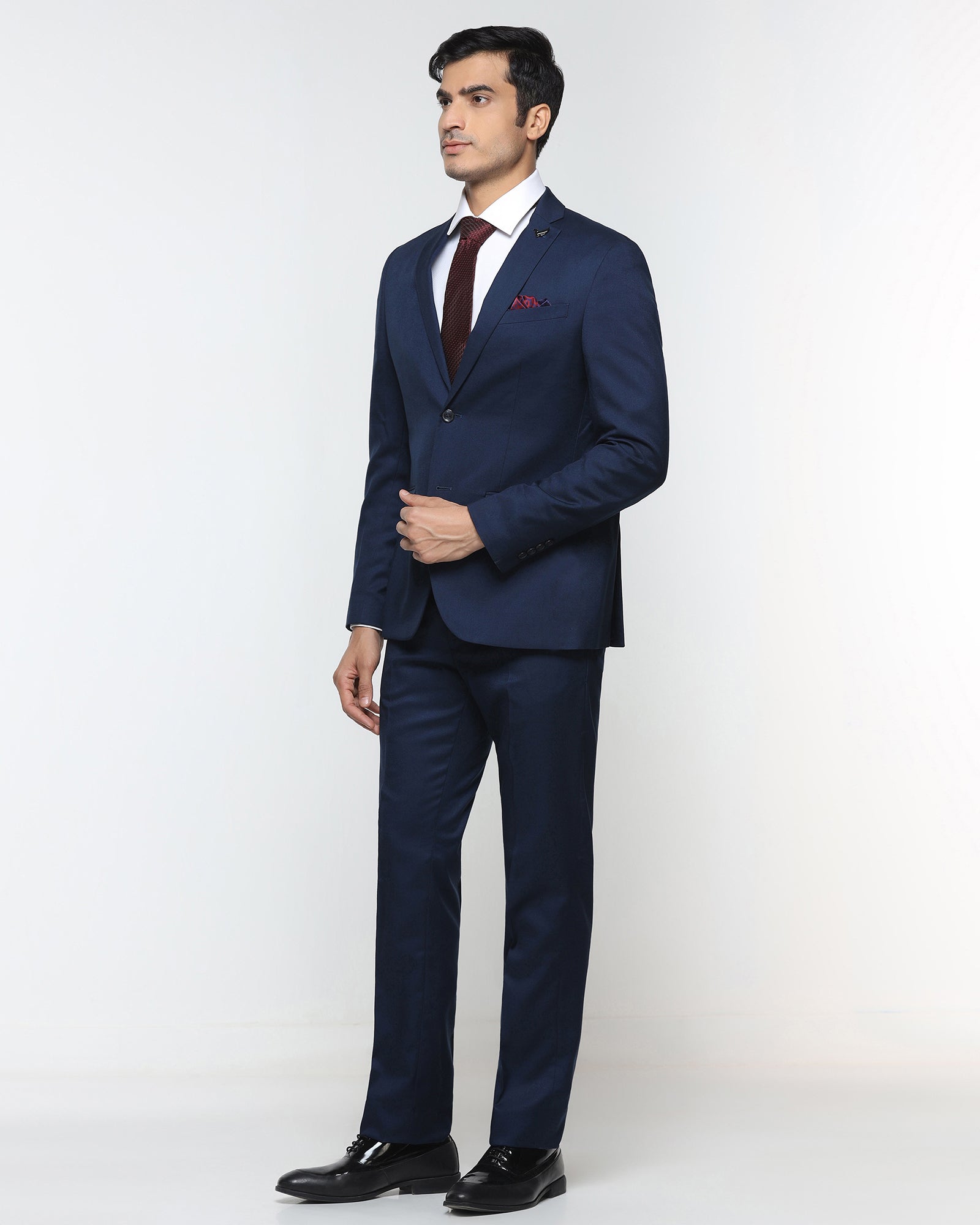 Dark Blue Two Piece Solid Suit - Cabshot