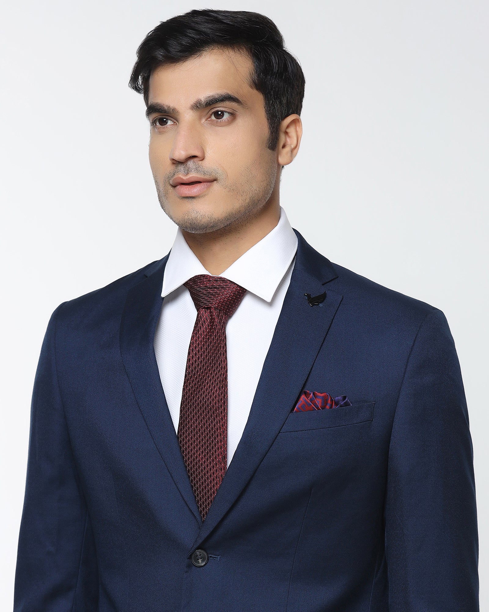 Dark Blue Two Piece Solid Suit - Cabshot