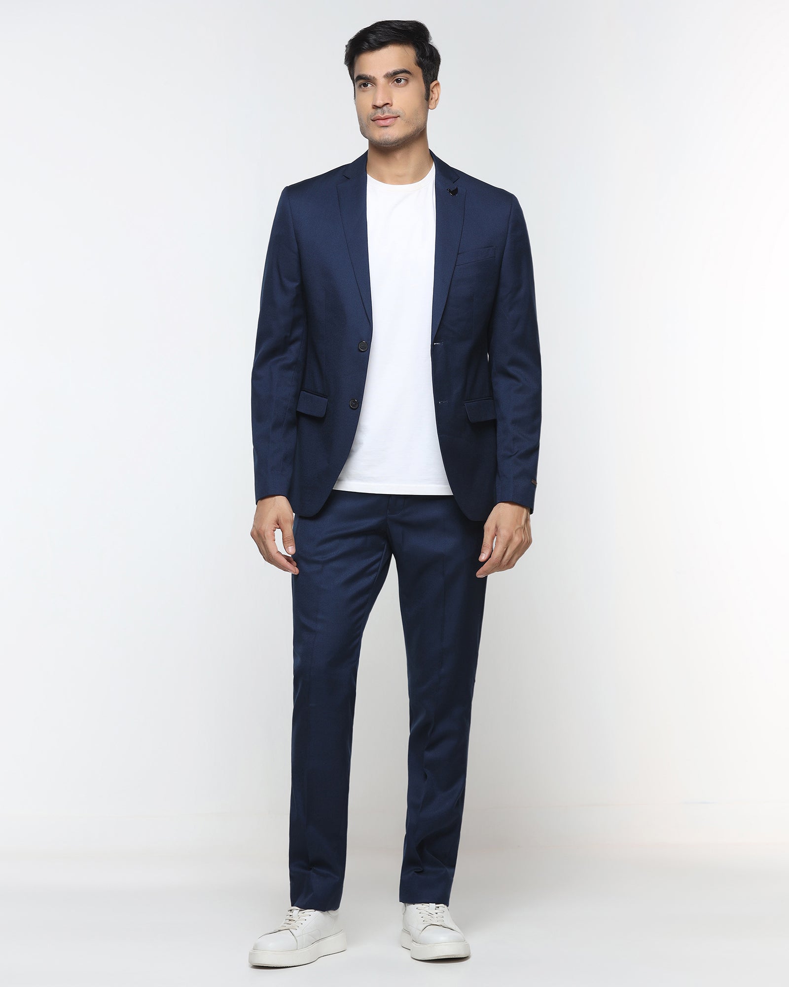 Dark Blue Two Piece Solid Suit - Cabshot
