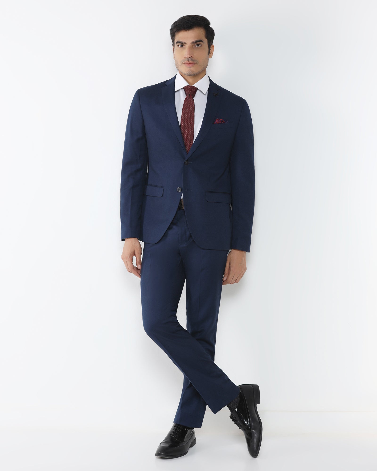 Dark Blue Two Piece Solid Suit - Cabshot
